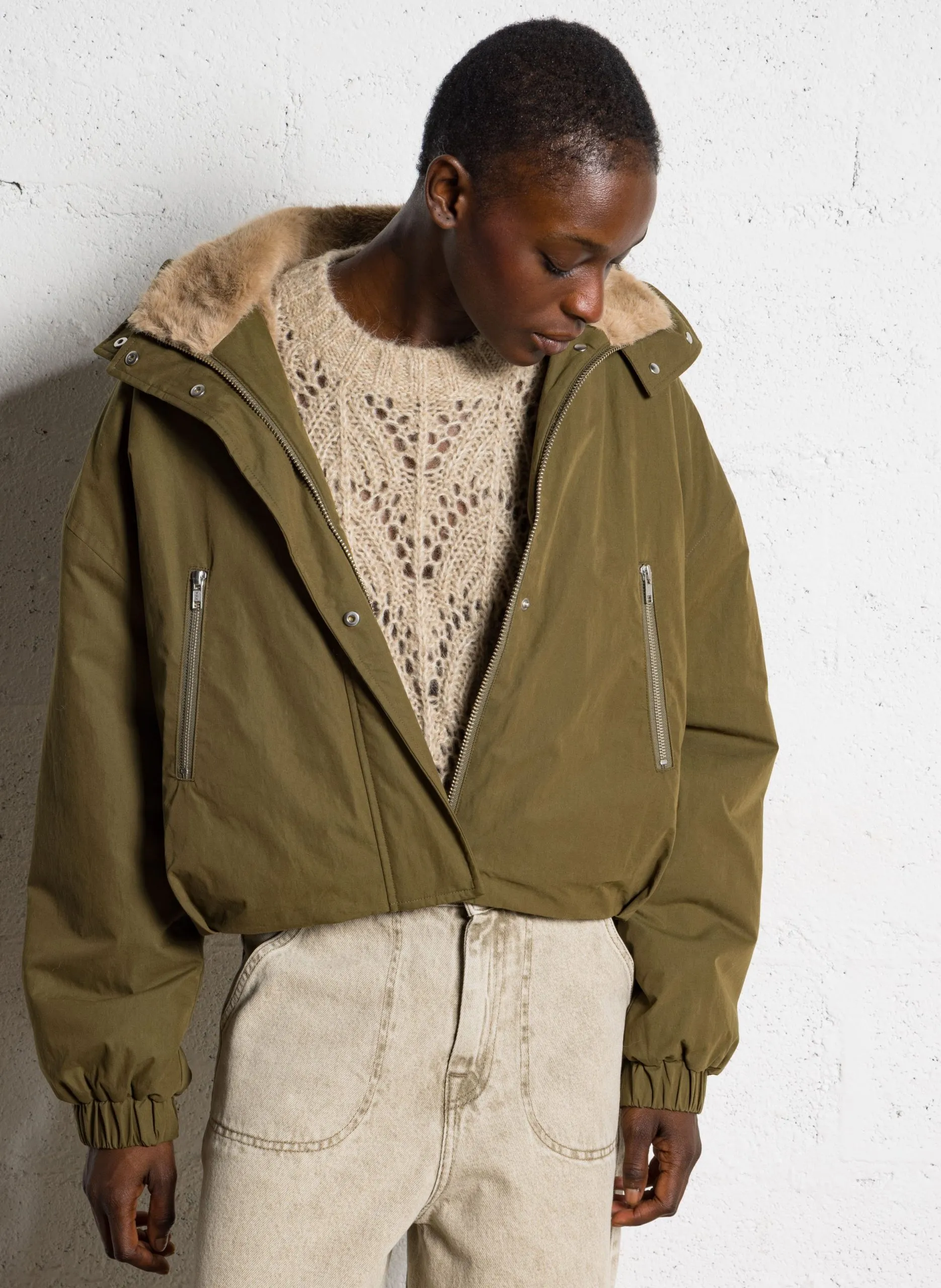 Gefütterte Kapuzenjacke Braun HERNA