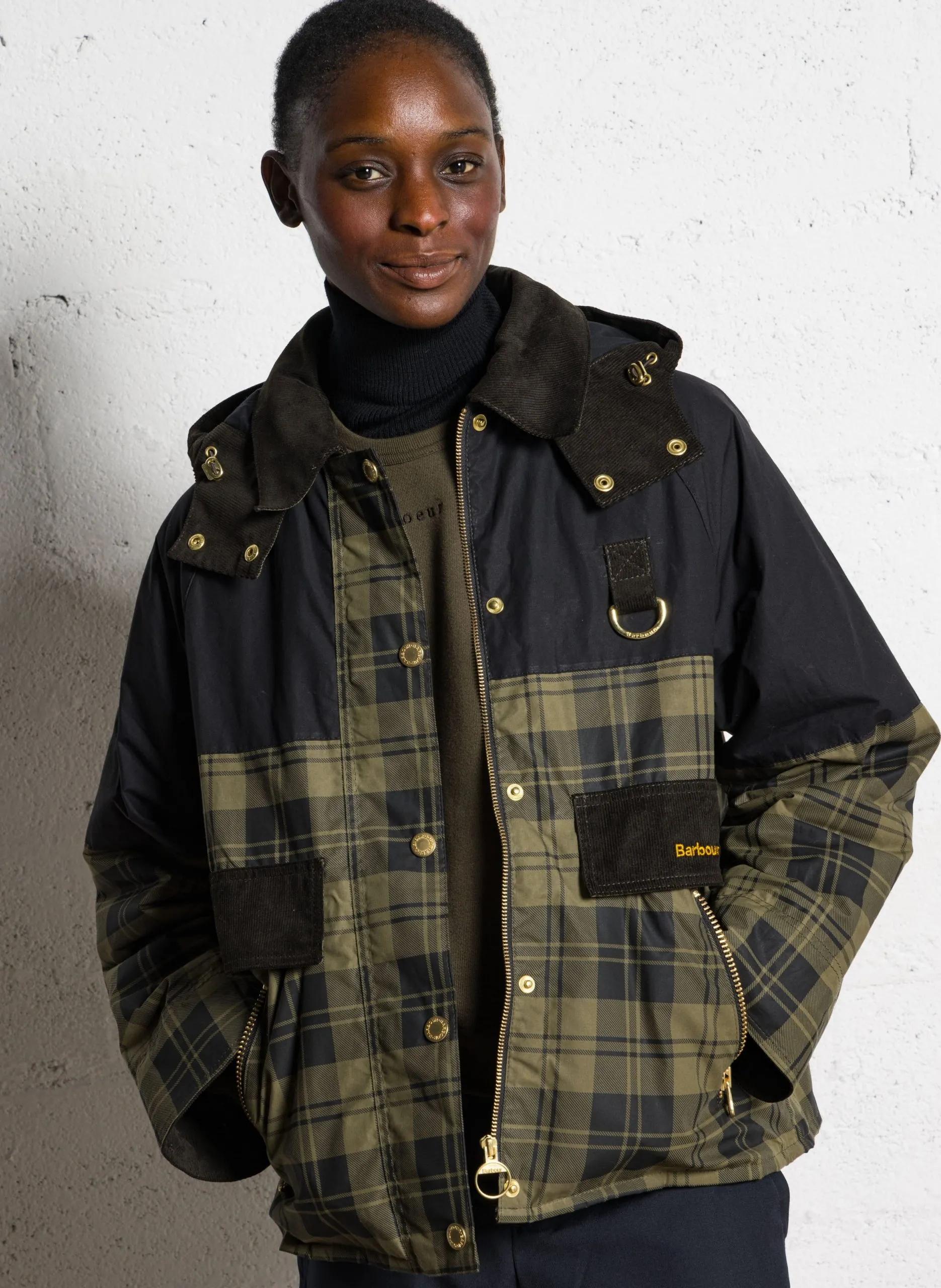 Gerade geschnittene Baumwolljacke mit Print Khaki ELAINE