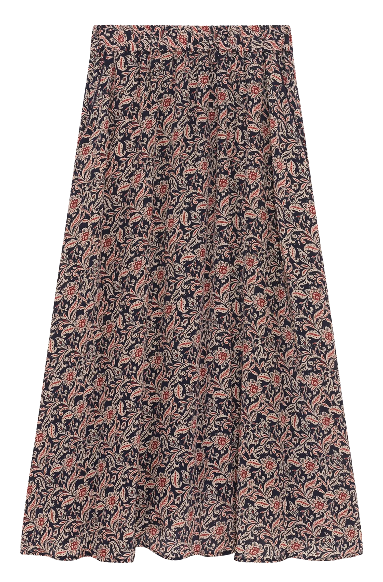 Anel - Bedruckter Midirock Blau BIJOU