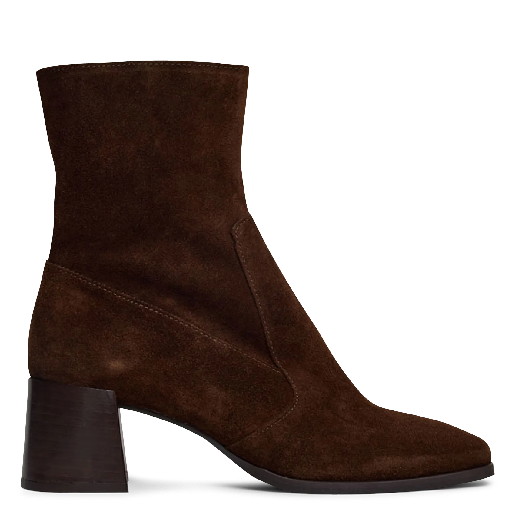 Veloursleder-Stiefeletten mit Absatz Braun ARGENTAT