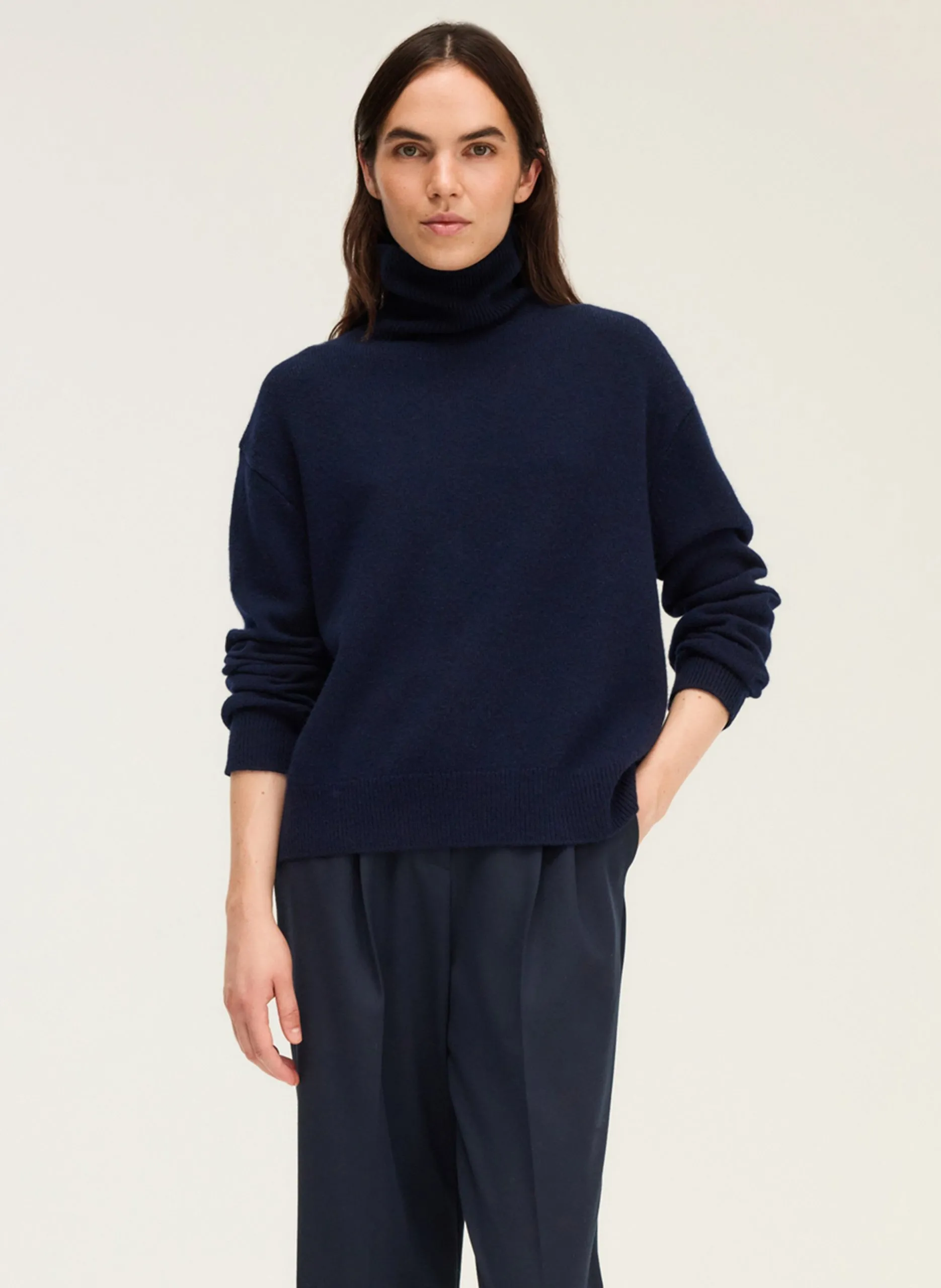 Wollrollkragenpullover Blau EVANA