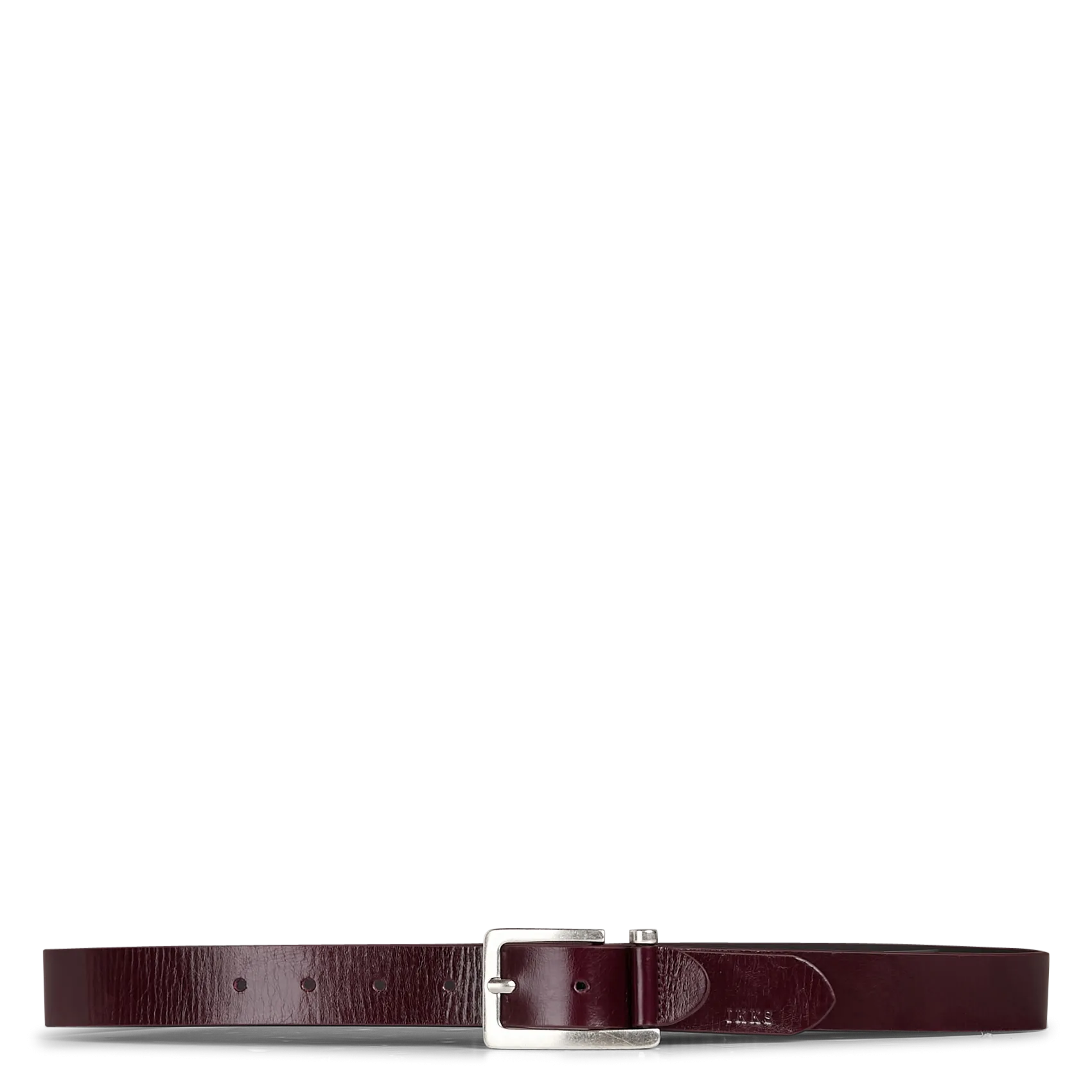 Einfarbiger Ledergürtel mit dekorierter Schnalle Rot