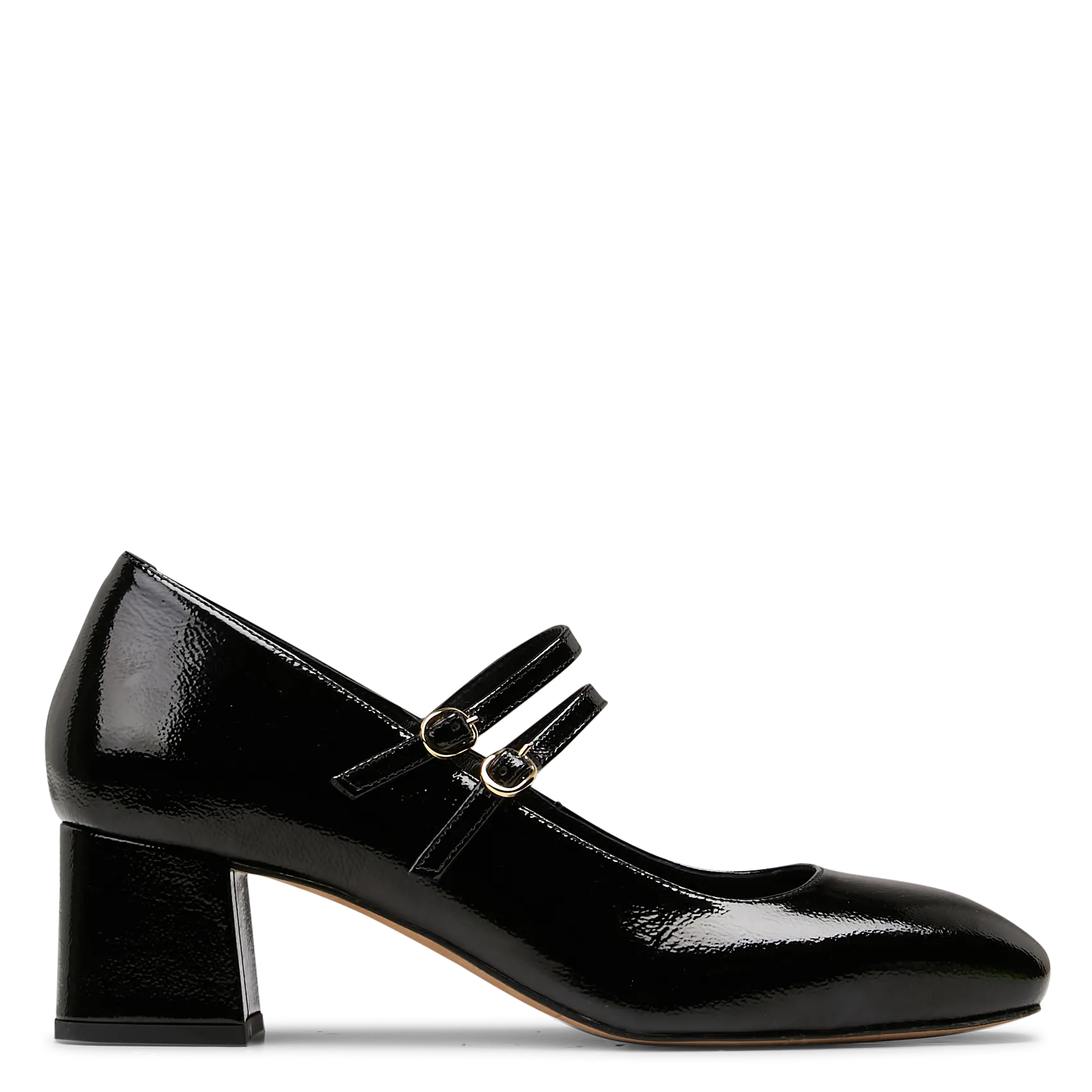 Kleinkinder mit Riemchen aus geknittertem Lackleder Schwarz BETTANY