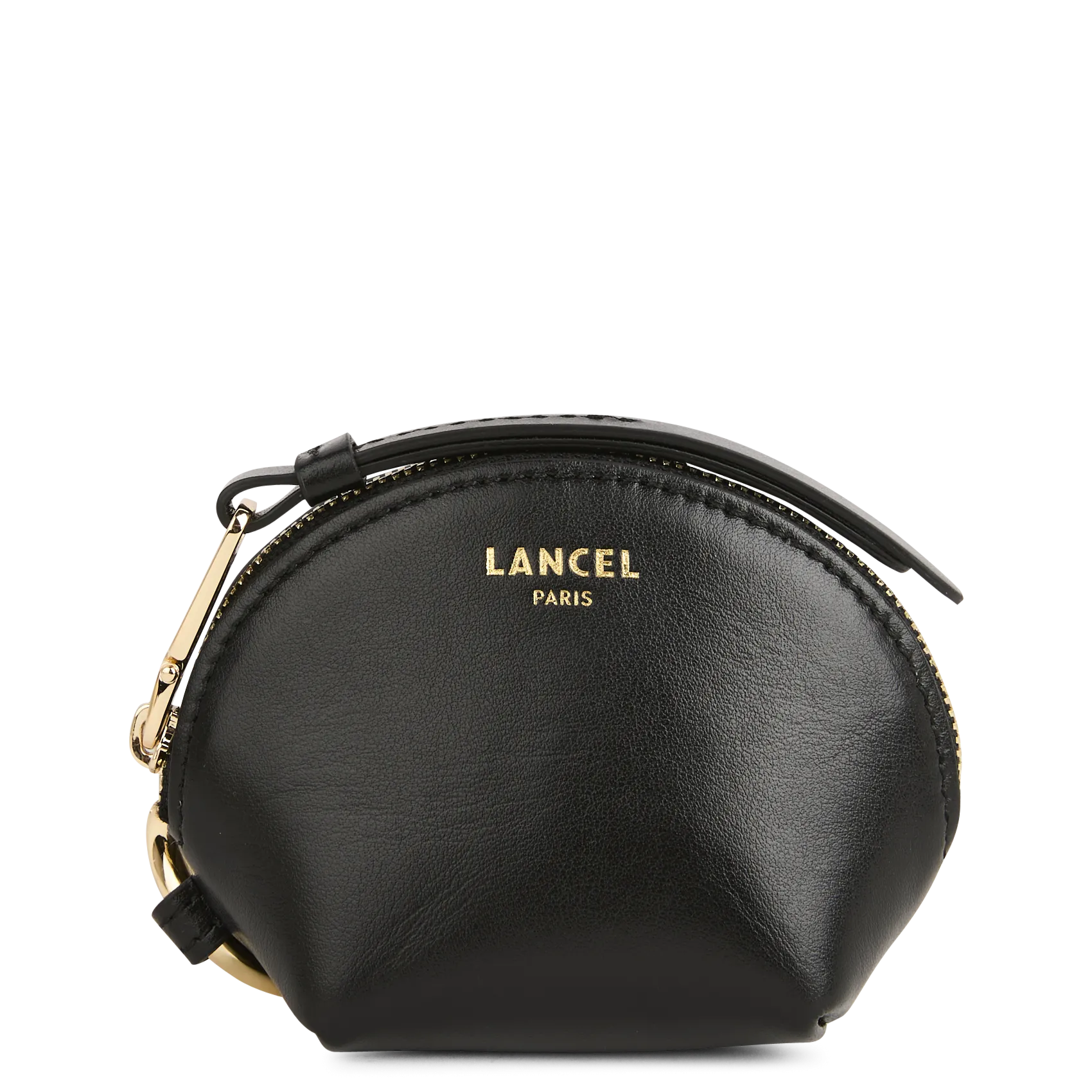 Geldbörse aus glattem Leder mit Reißverschluss Schwarz ORIGAMI