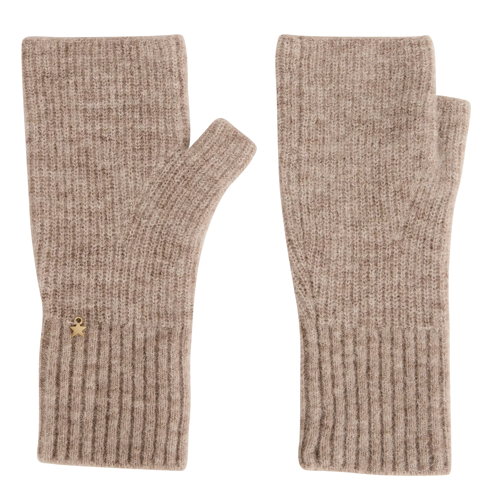 Halbhandschuhe aus Wollmix Beige AURA