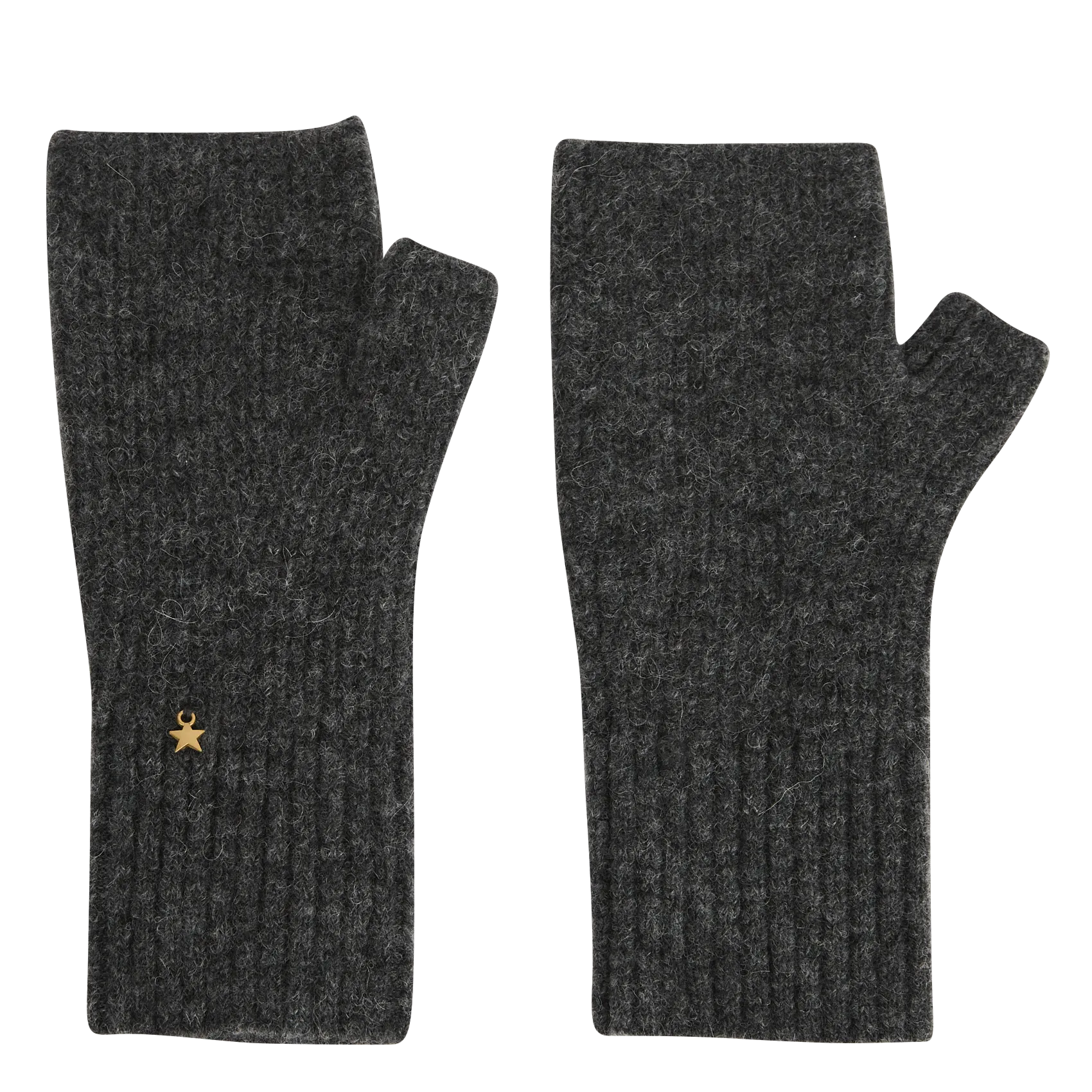 Halbhandschuhe aus Wollmix Grau AURA