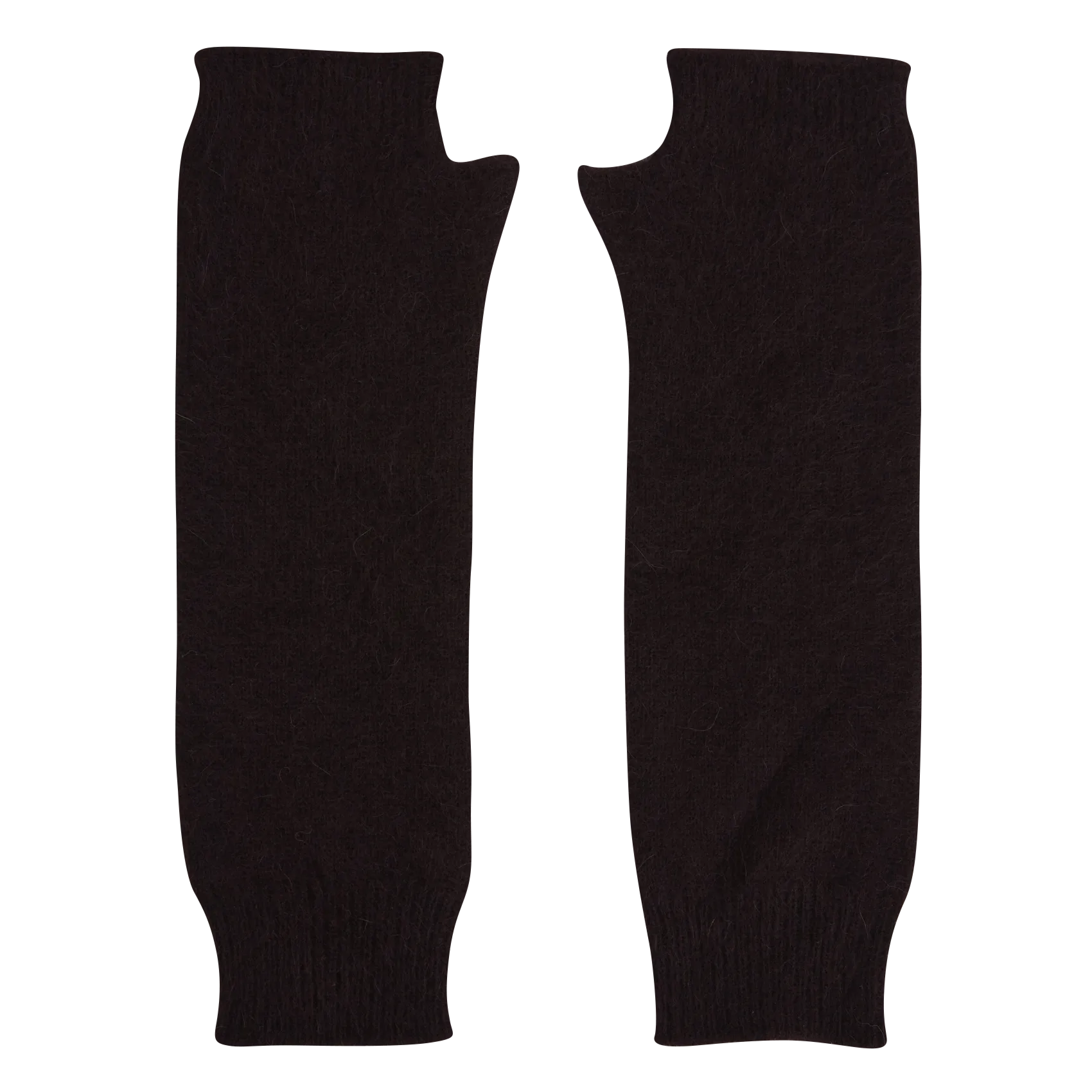 Halbhandschuhe aus Wollmix Pflaume