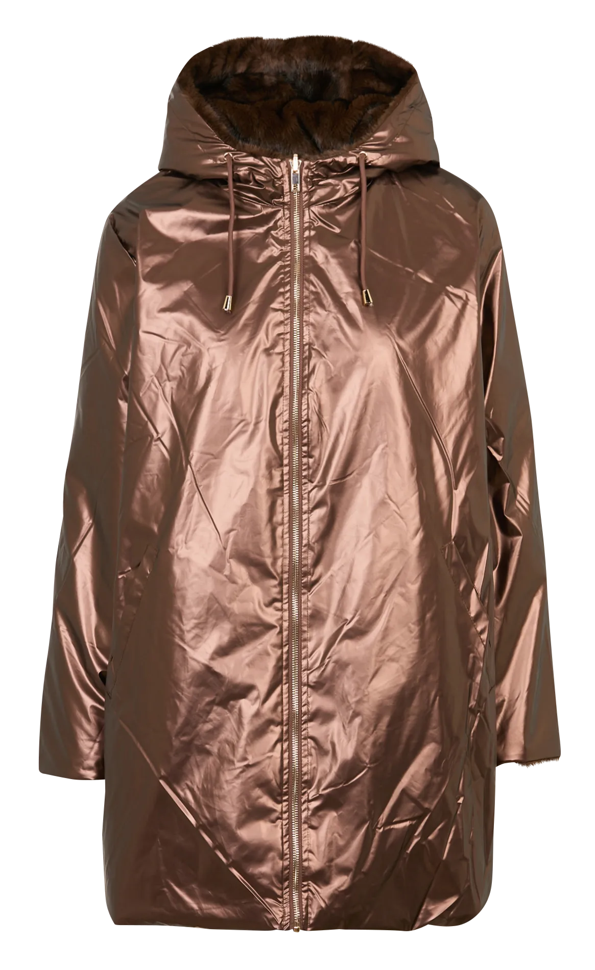 Regenjacke mit Stehkragen Braun NAINY
