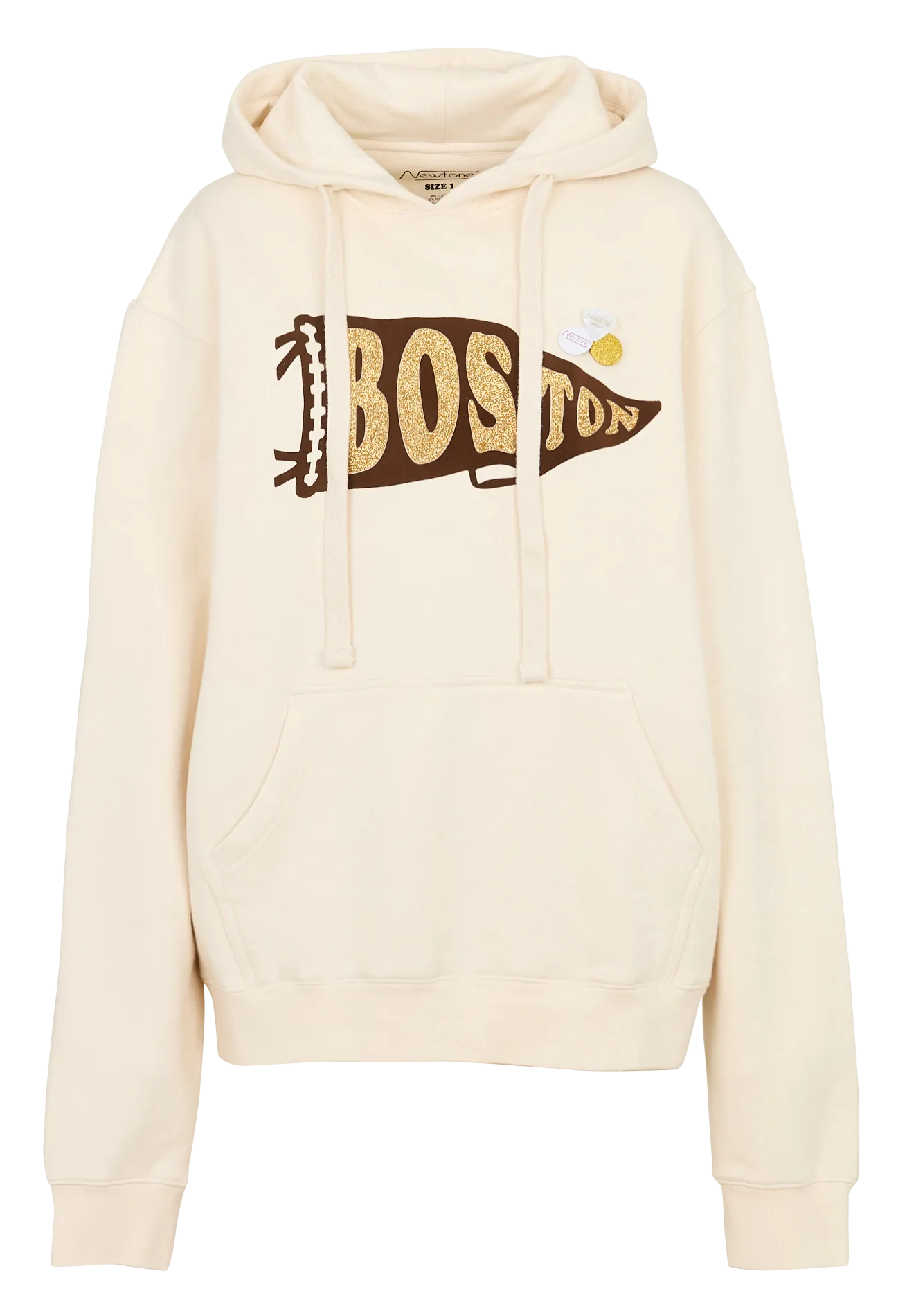 Rundhalsausschnitt Sweatshirt aus Baumwollmischung Beige HOJPREN