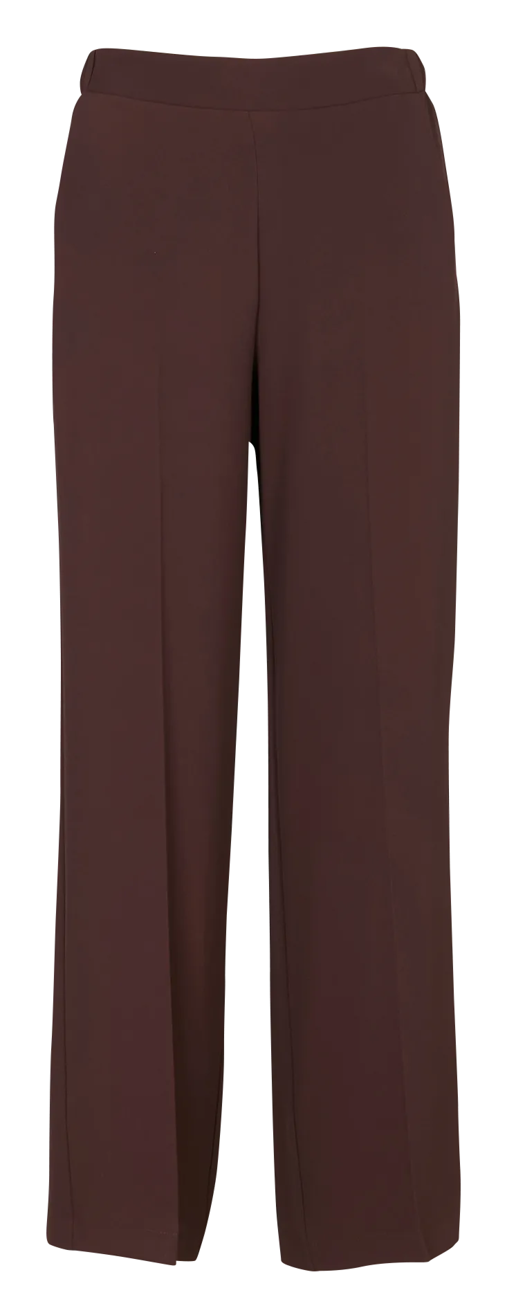 Weit geschnittene elastische Hose in Uni-Farbe Braun
