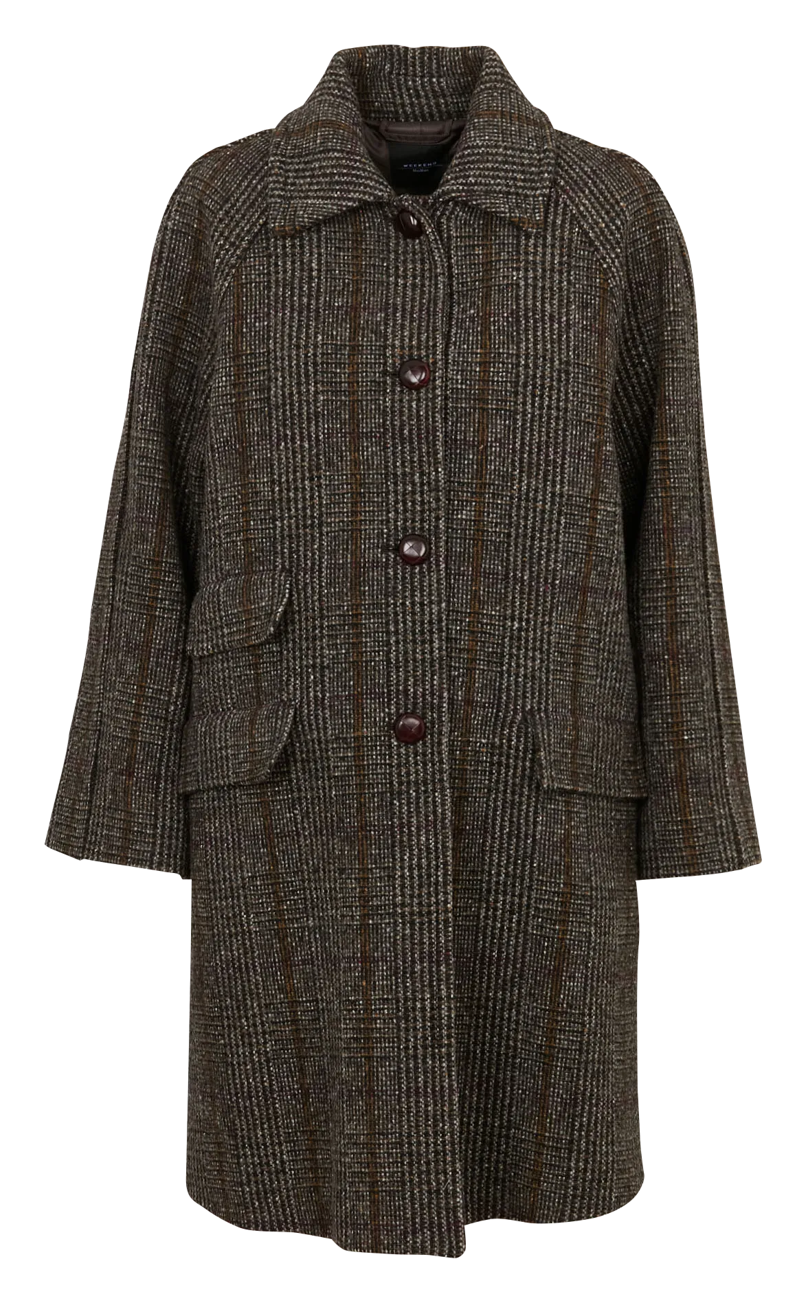 Mantel aus Woll-Mix mit klassischem Kragen Braun PITONE