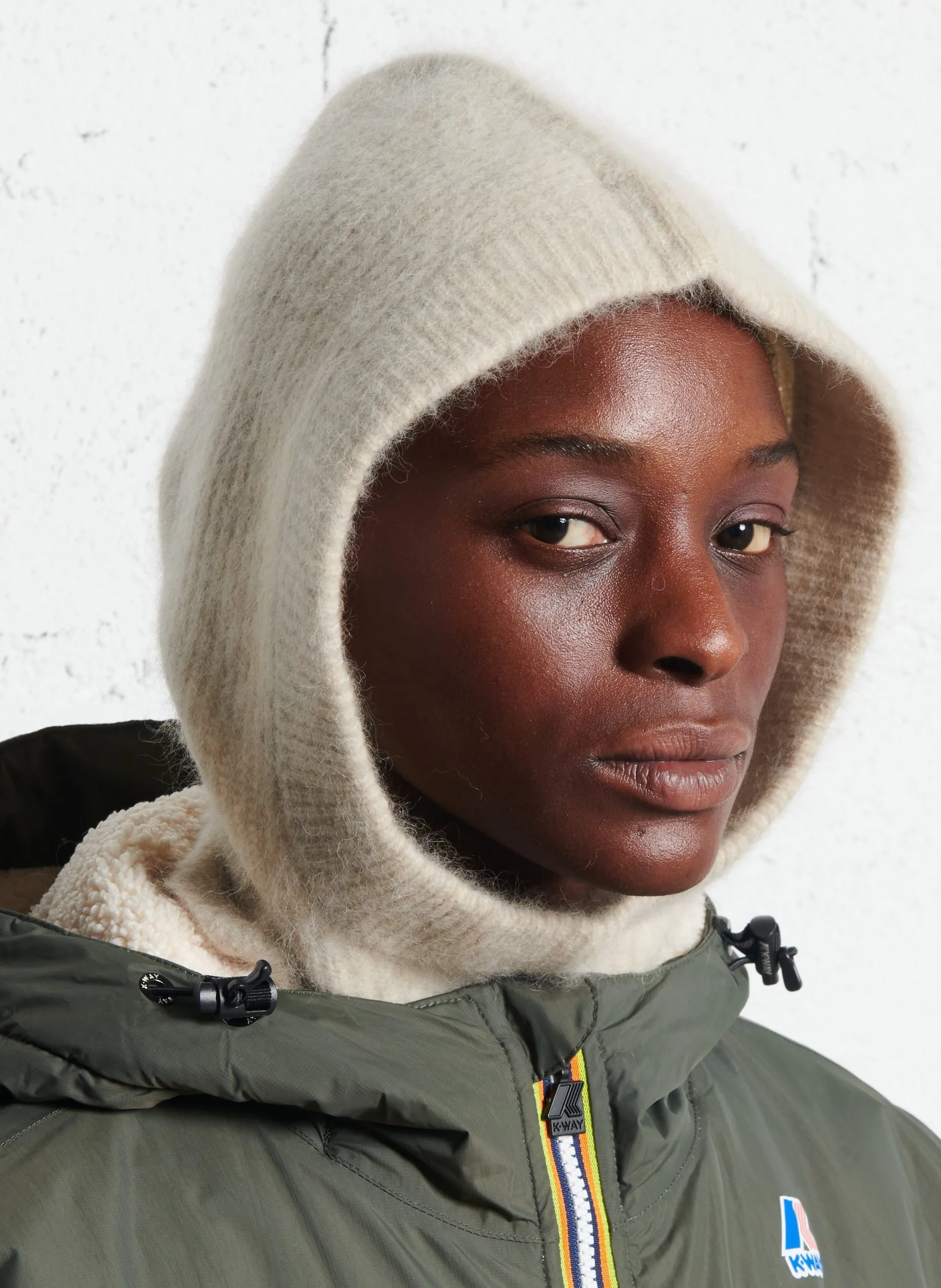 Kapuzenmütze aus Wolle Beige SILAS