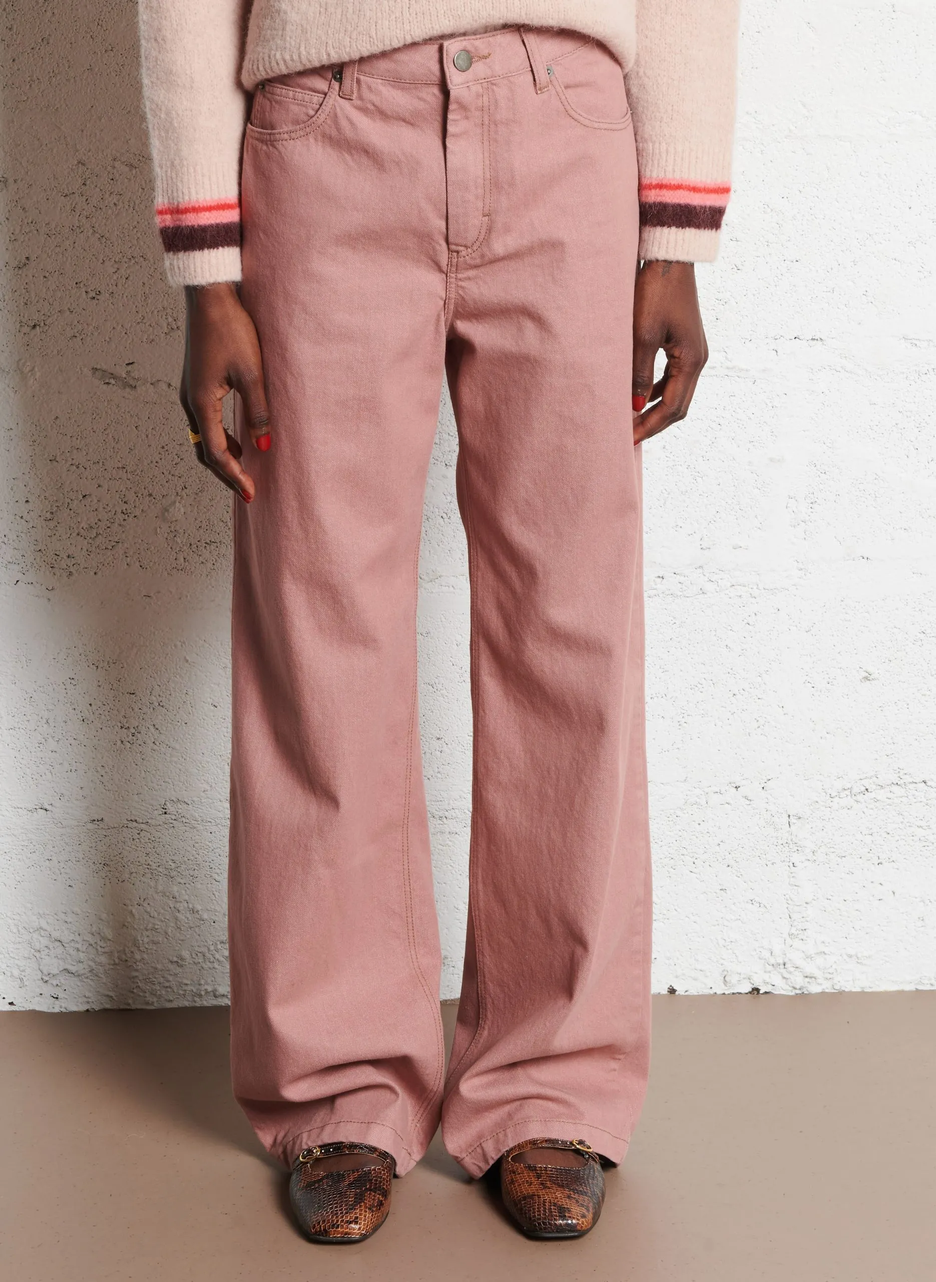 Gerade geschnittene Bio-Baumwolljeans Rosa CALVIN