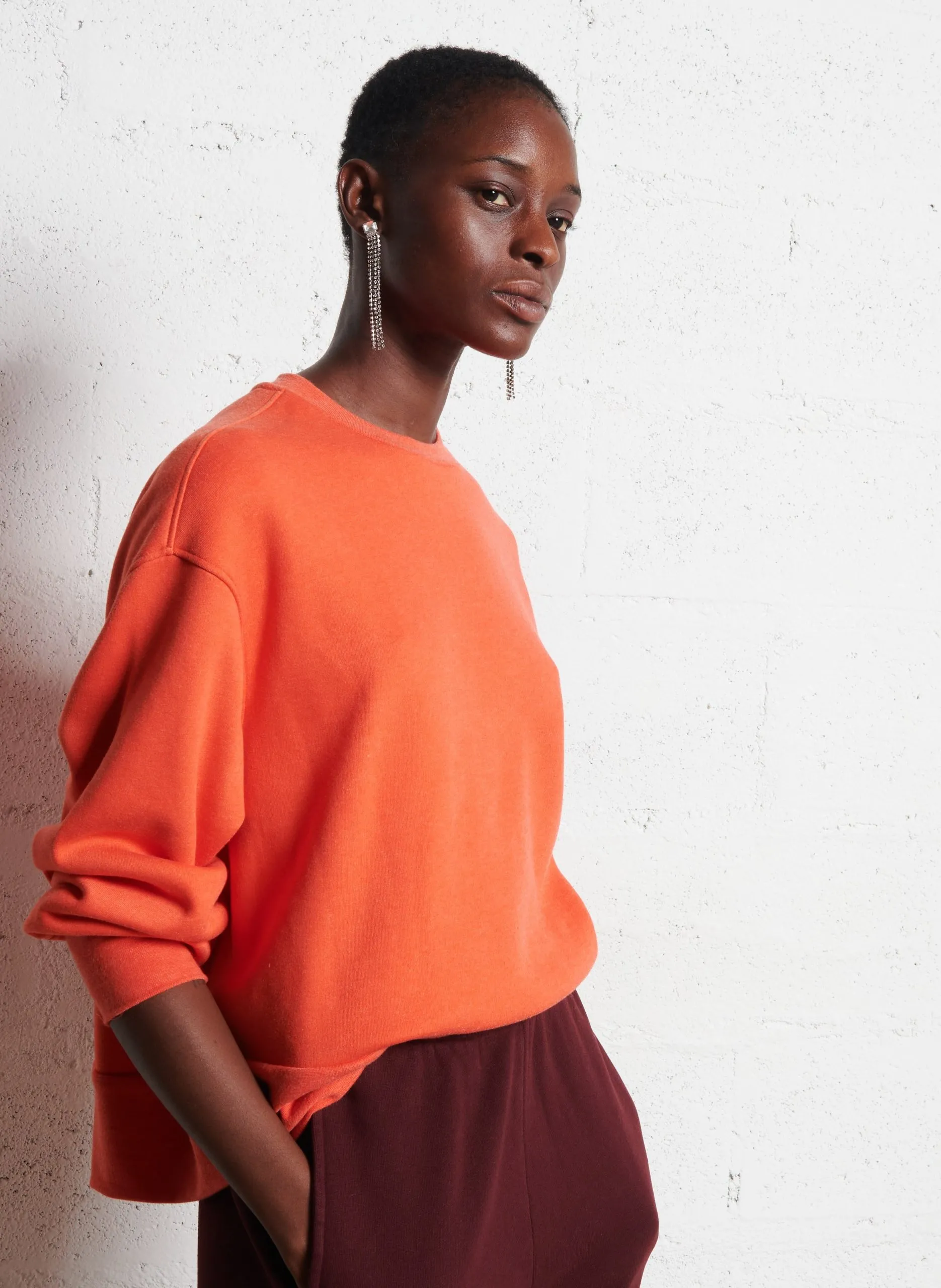 Oversize Rundhalsausschnitt Sweatshirt Orange OLEK
