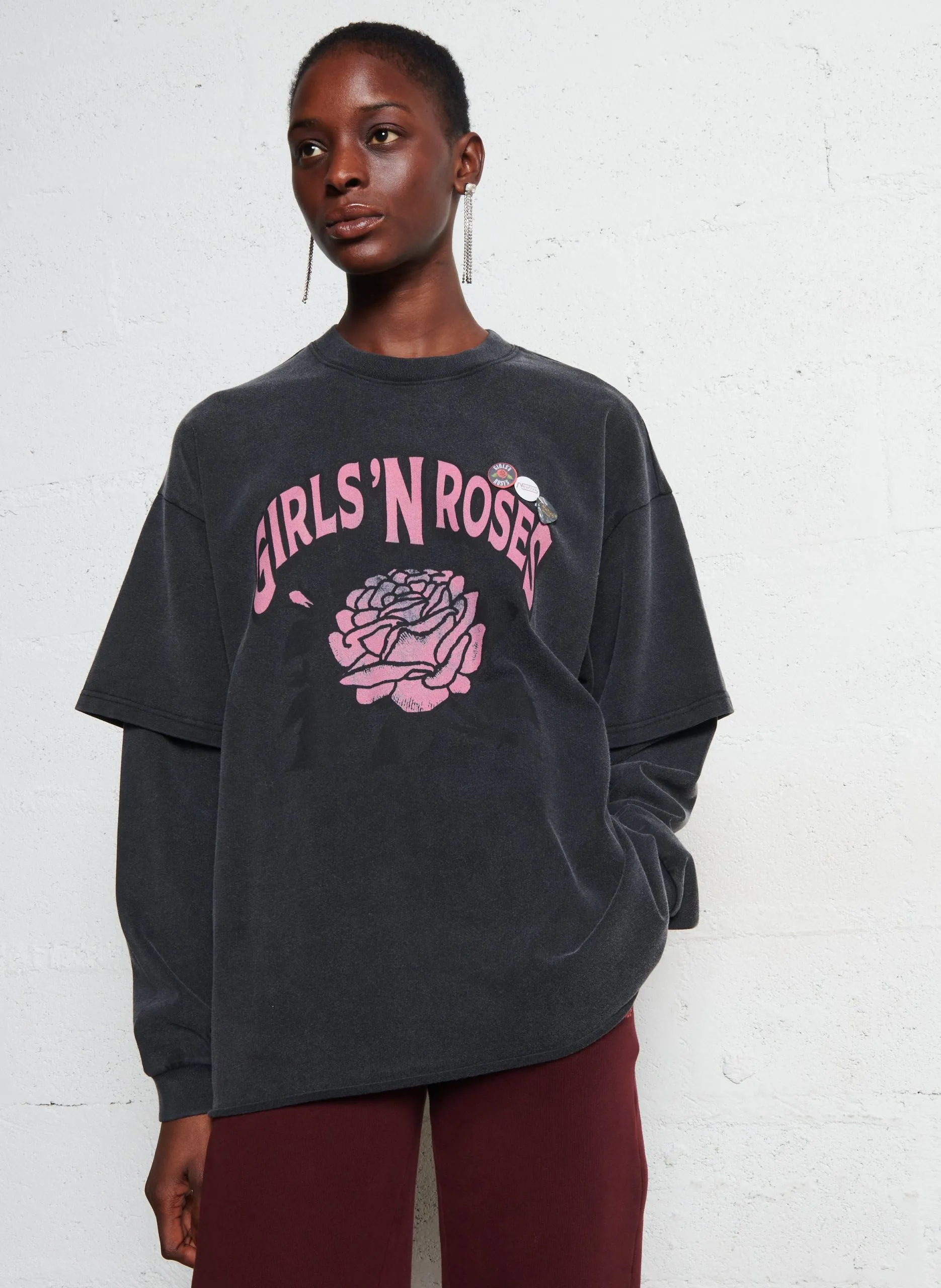 Baumwoll-Sweater mit Rundhalsausschnitt Grau TSKAXL