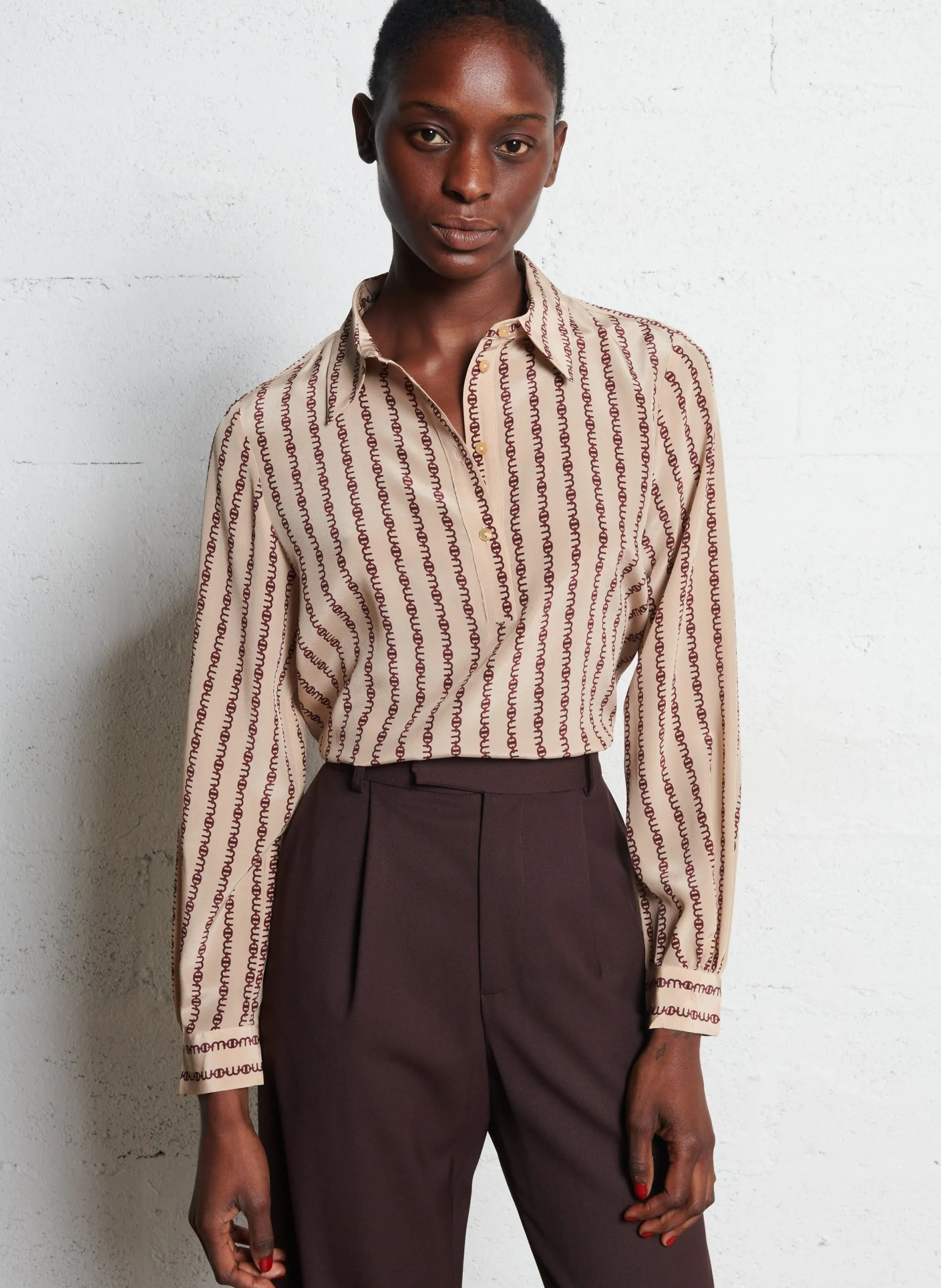 Klassisches Hemd mit Abendkragen Beige ASCOT