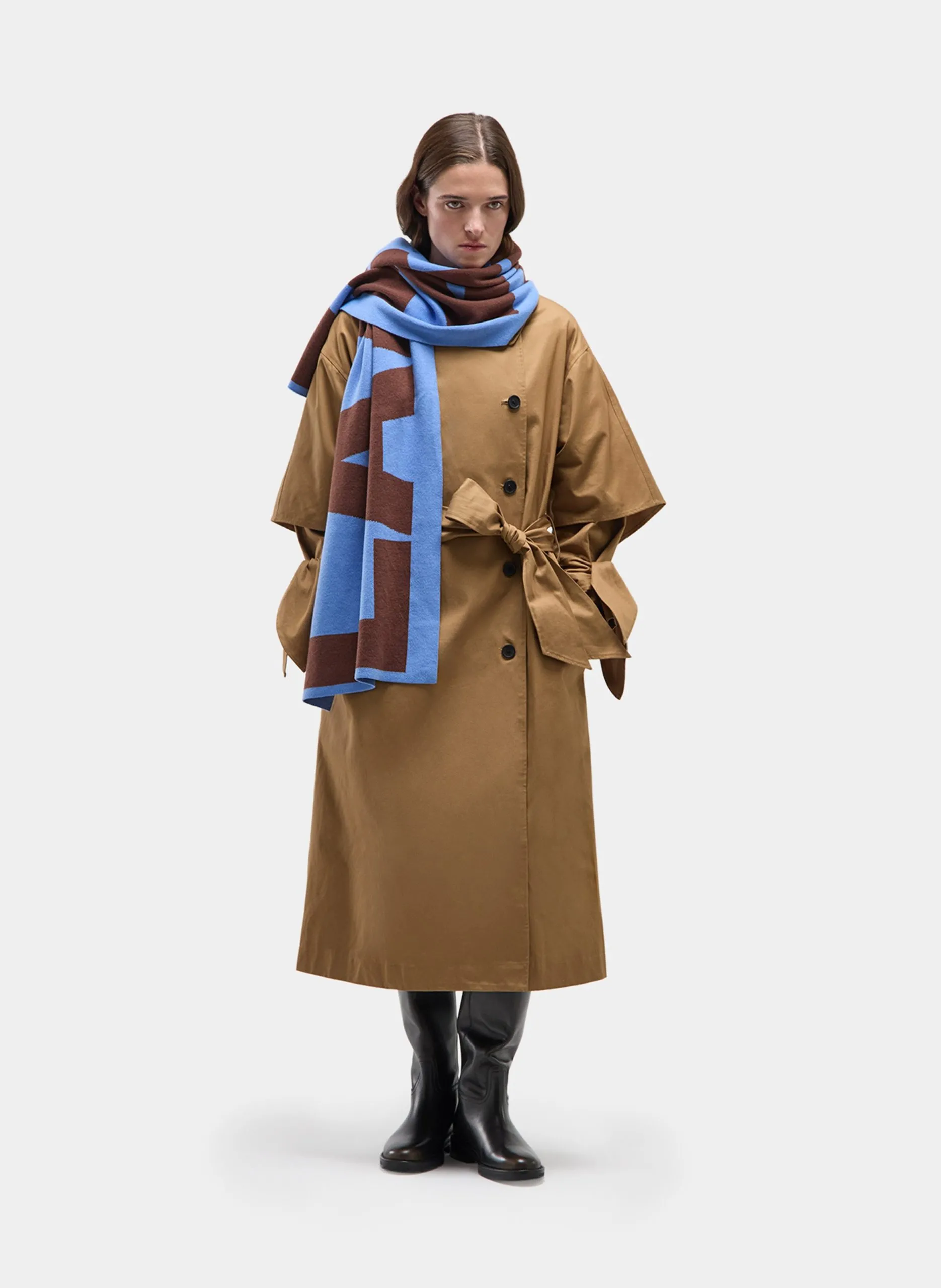 Gerade geschnittener Trenchcoat aus Baumwollgabardine Beige PRAGUE