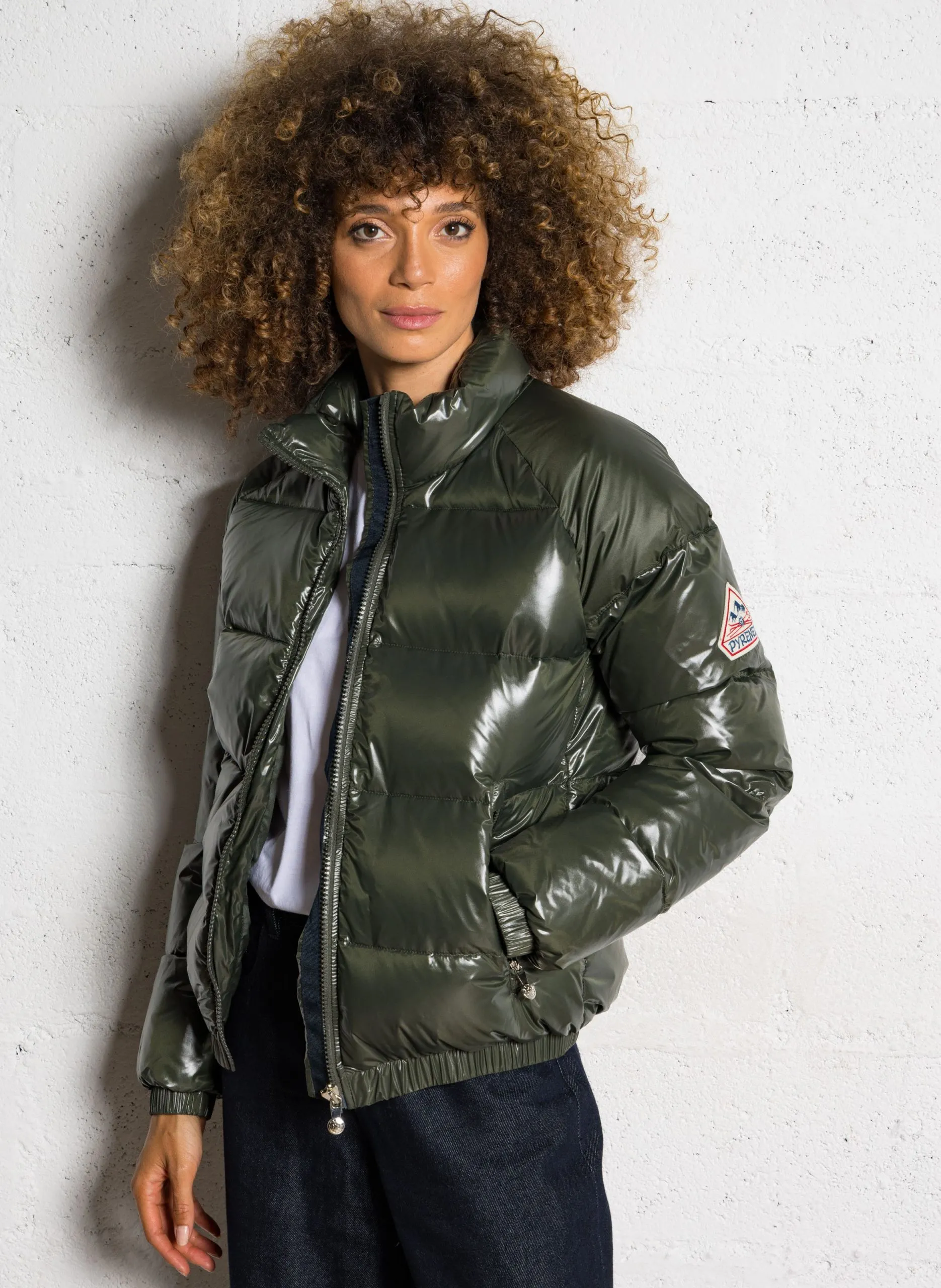 Daunenjacke mit Stehkragen Khaki VINTAGE MYTHIC