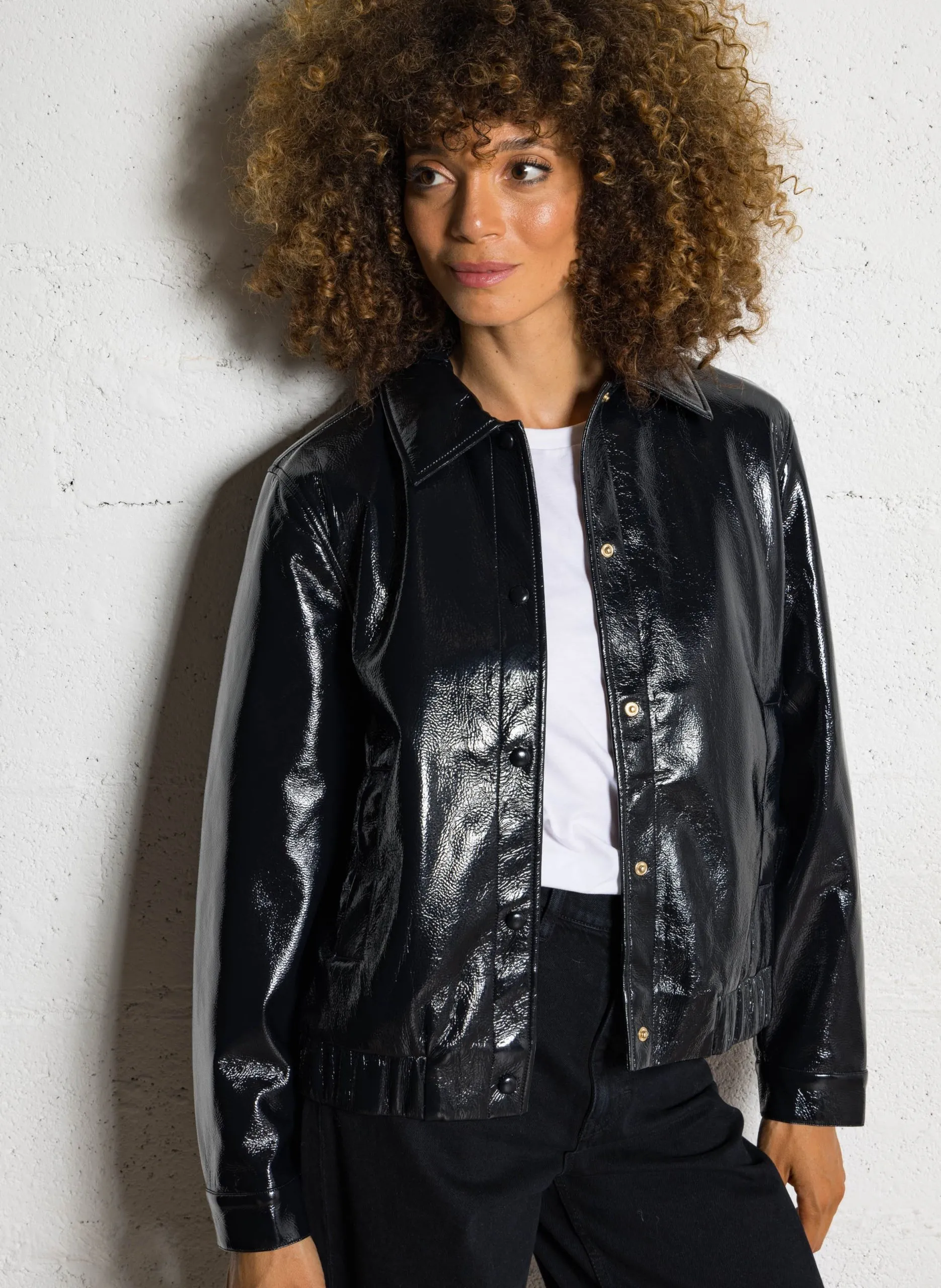 Oversize Jacke mit klassischem Kragen Blau OANA