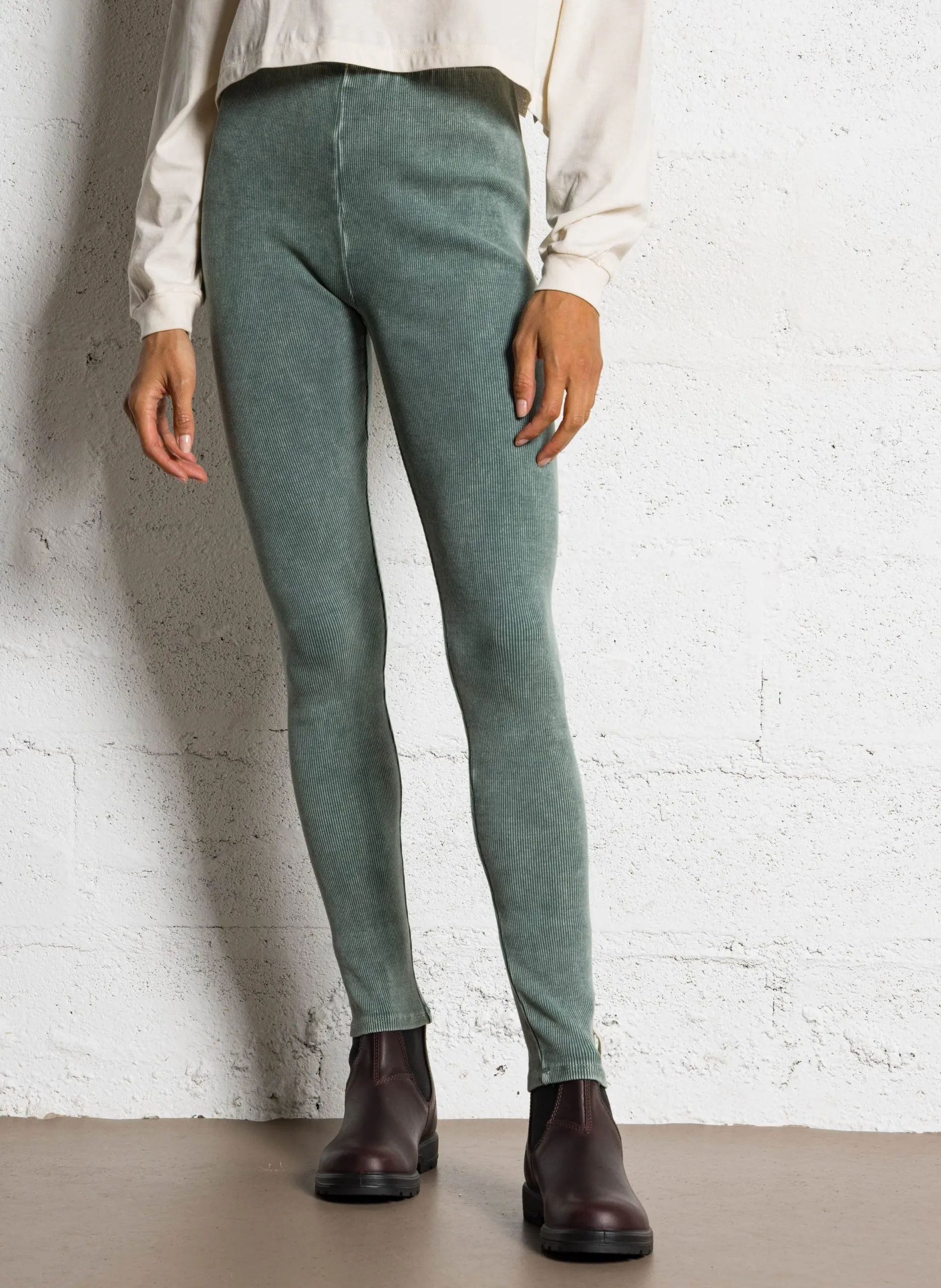 Baumwoll-Leggings Grun LEL