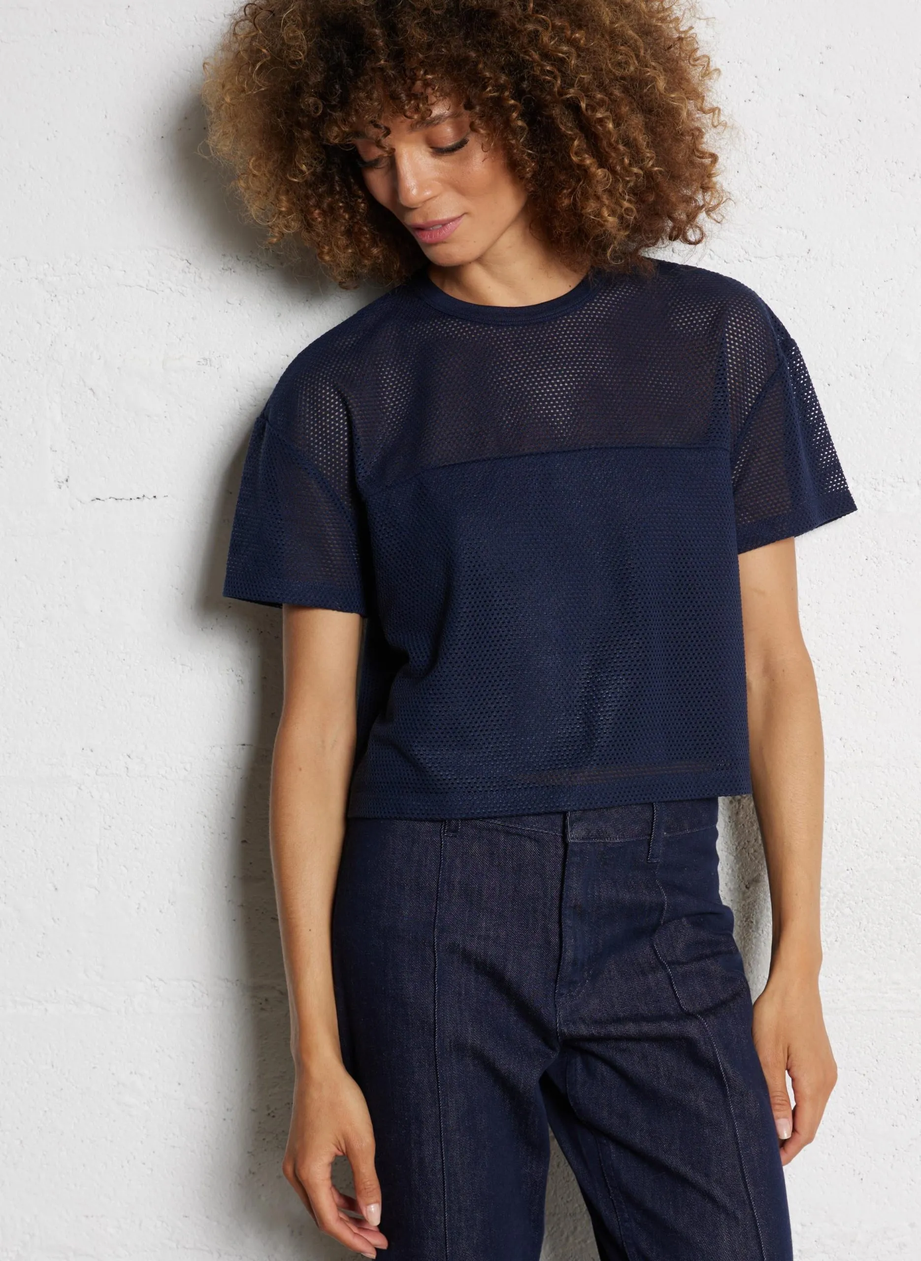 Oversize-T-Shirt mit Rundhalsausschnitt Blau