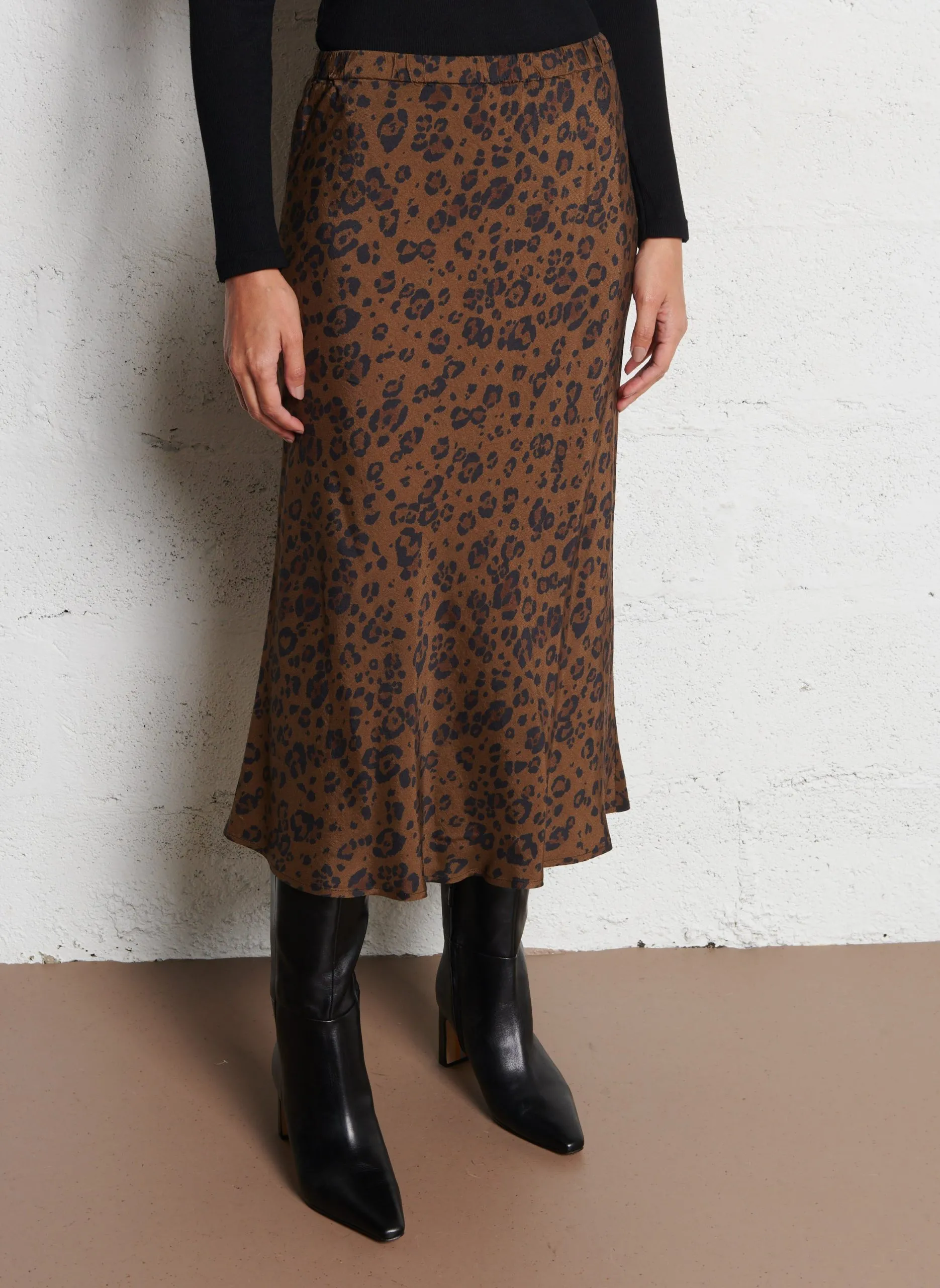 Midirock mit Leoparden-Print Mehrfarbig JIMO