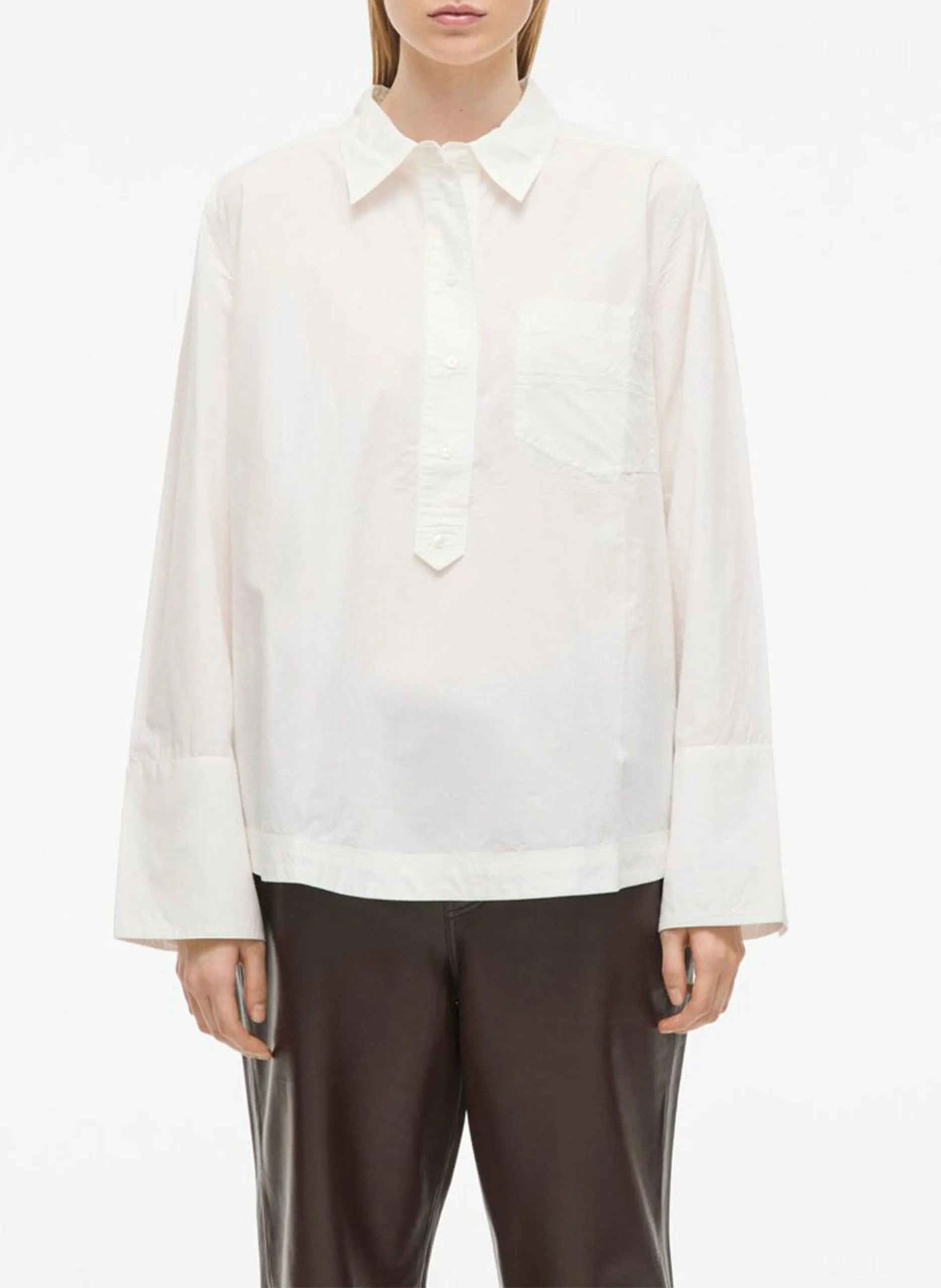 Bluse aus Bio-Baumwolle mit klassischem Kragen Weiss BELMONT