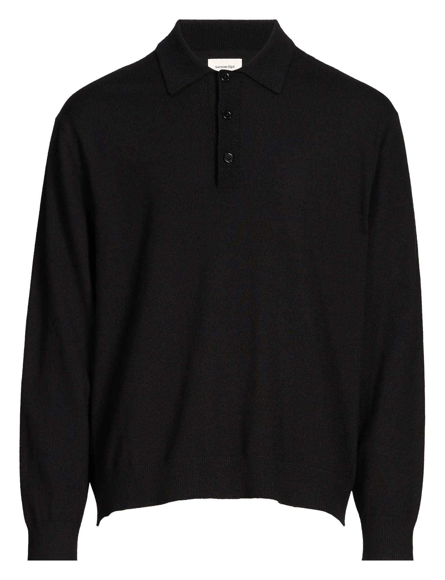 Gerader Merinowollpullover Schwarz ARNAU