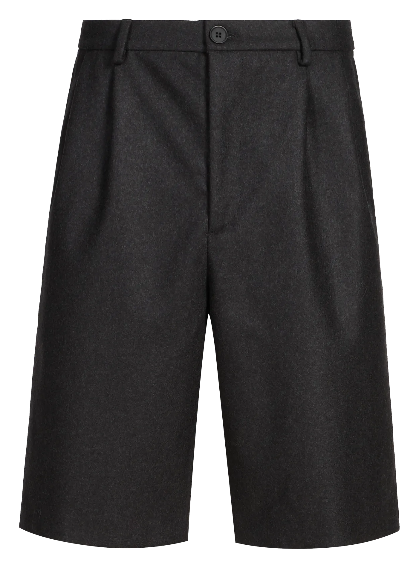 Gerade Bermuda aus Wolle Grau FILE