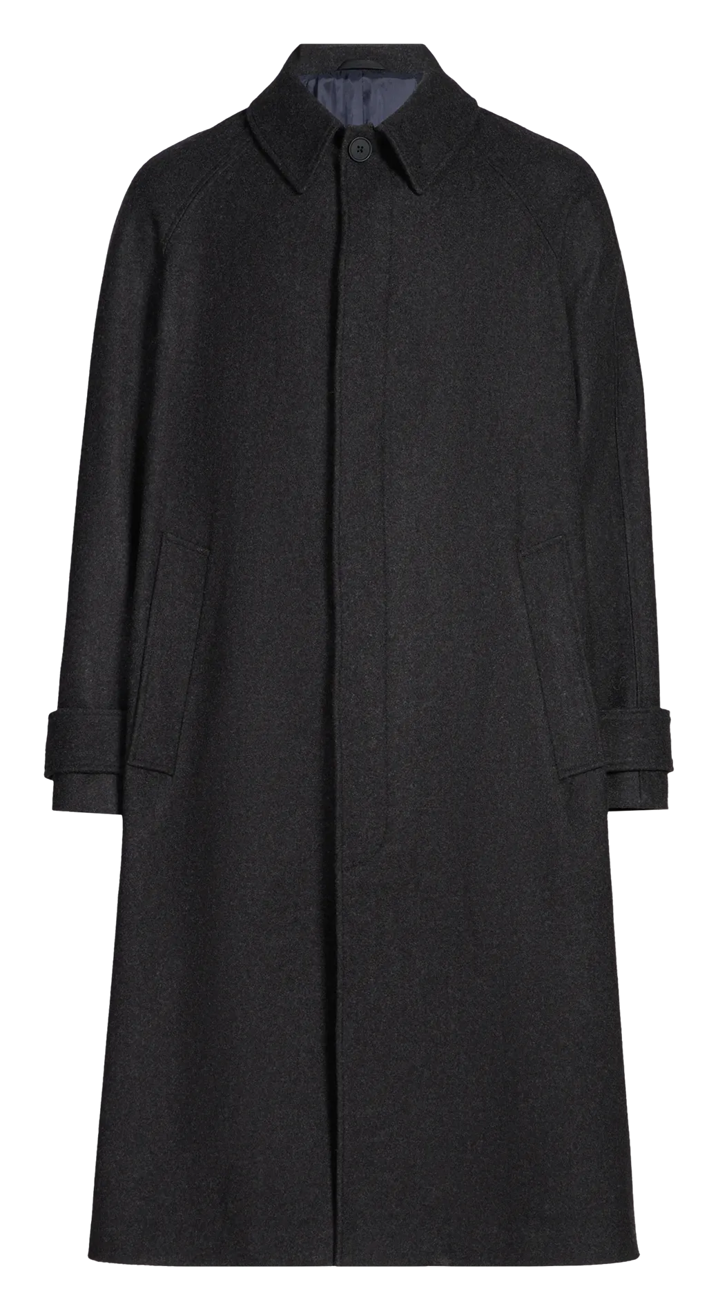 Langer Wollmantel mit klassischem Kragen Grau GOLDEN