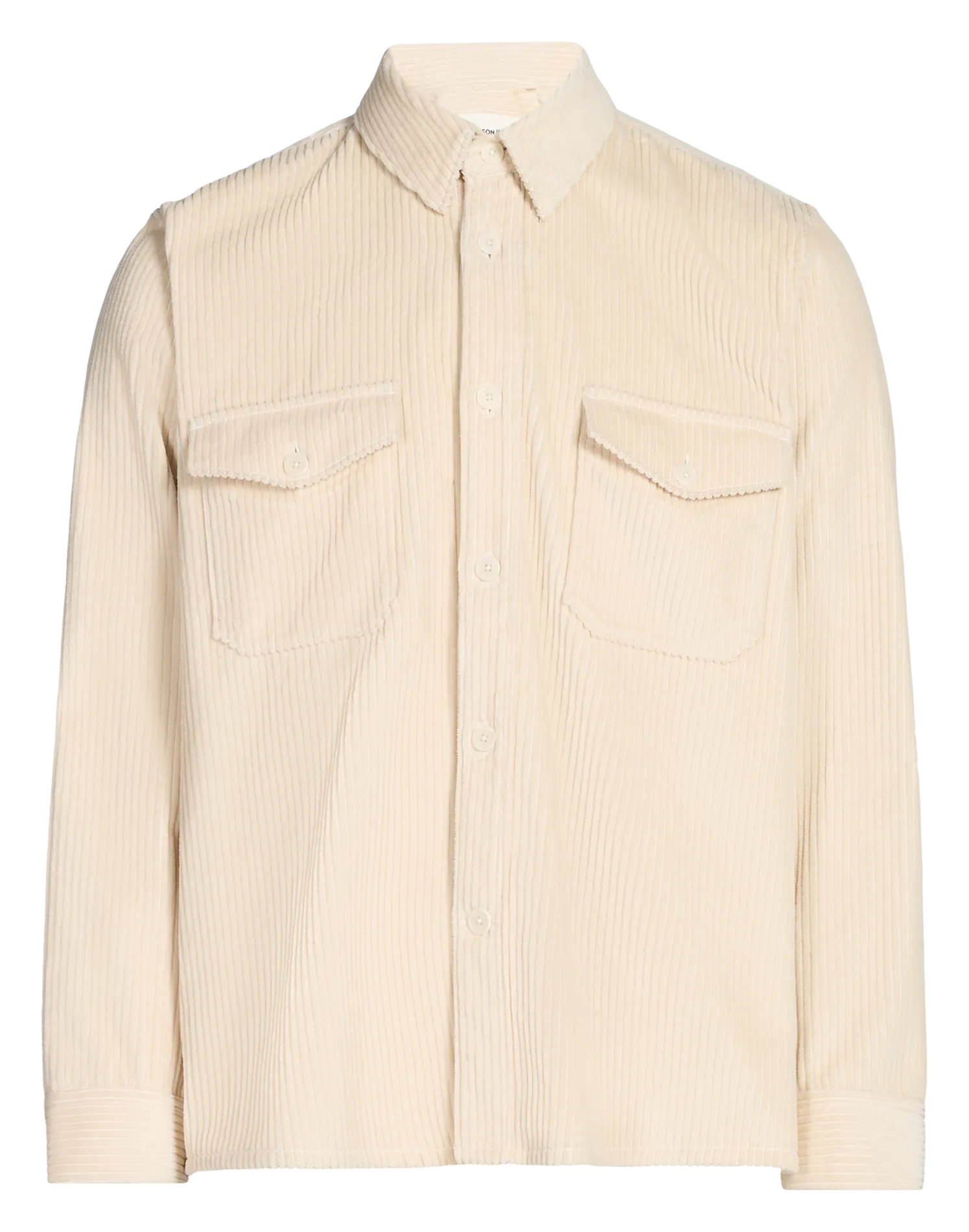 Gerade Overshirt mit klassischem Kragen aus Cordstoff Beige GOVER