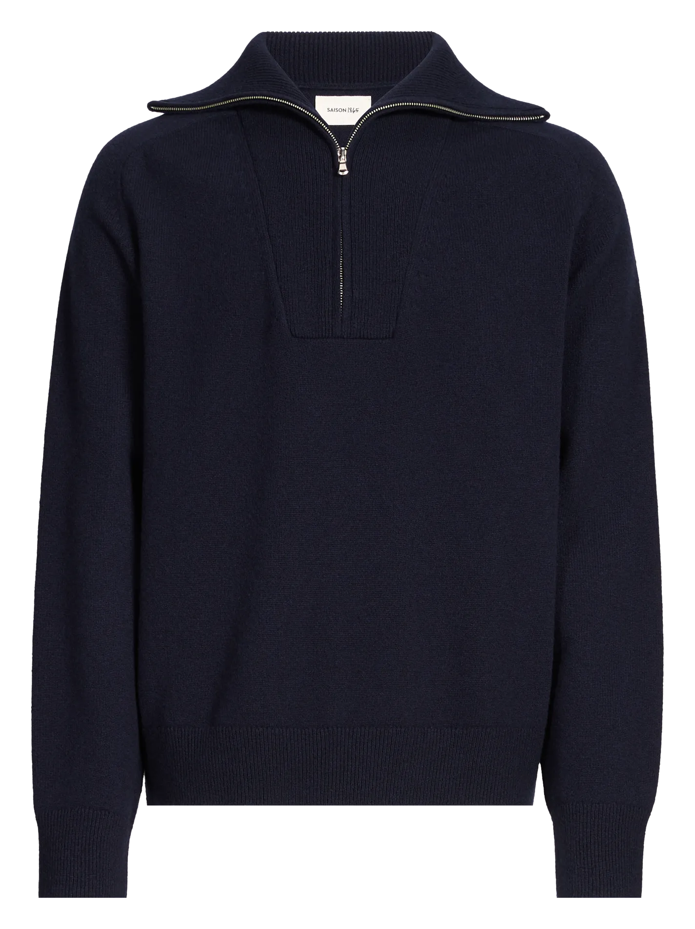 Wollpullover mit Stehkragen und Reißverschluss Blau GAME