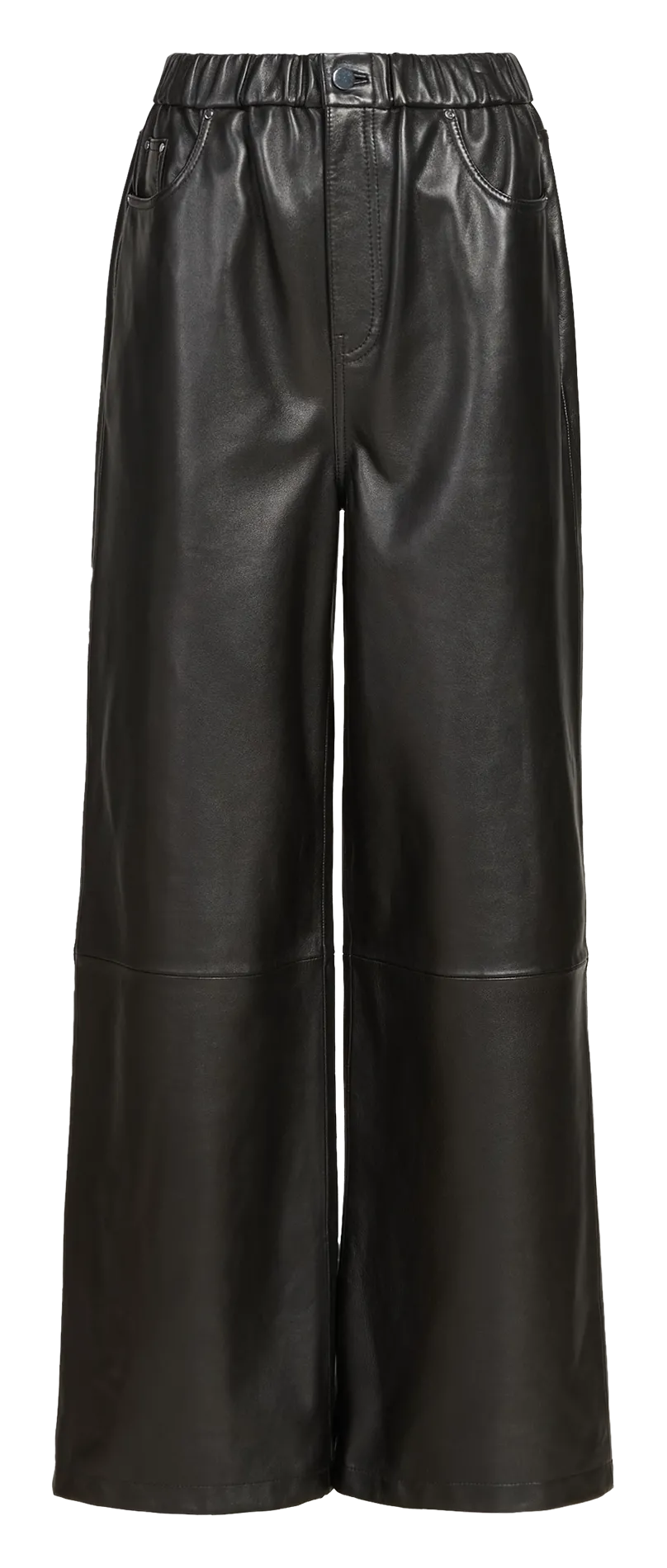 Weit geschnittene Lederhose Schwarz WIR