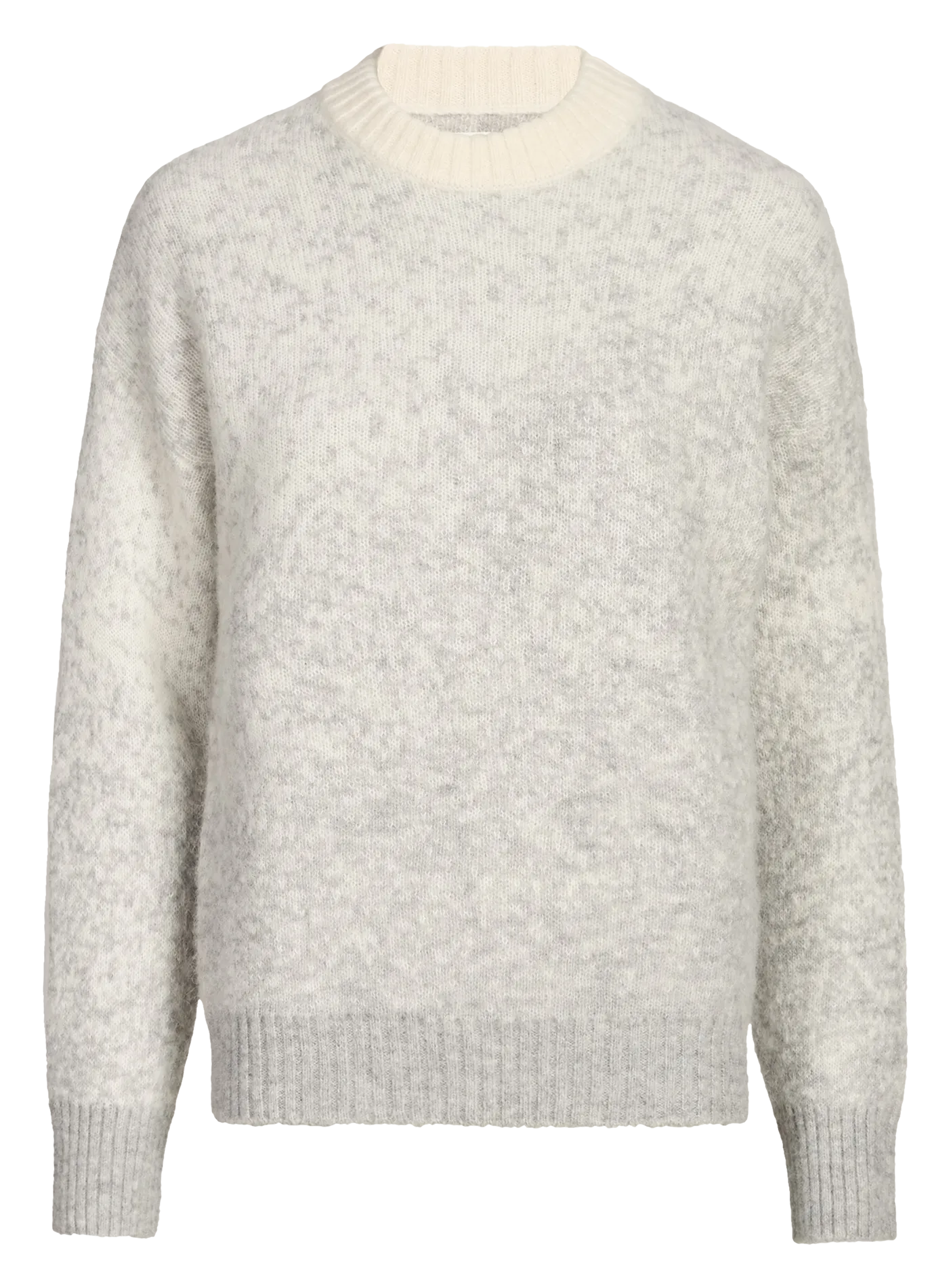 Rundhalspullover aus Alpaka-Mix Grau WUMI