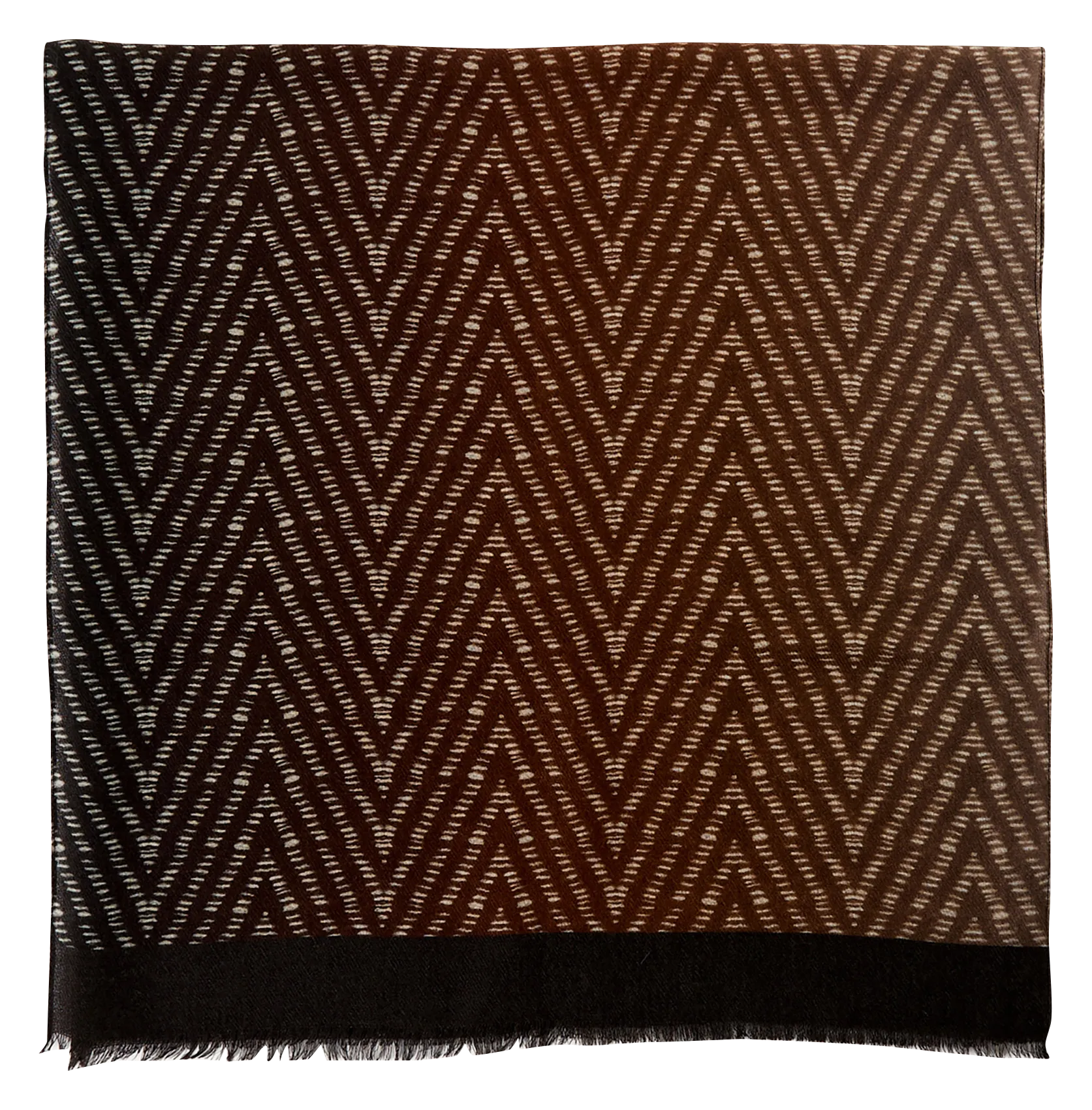 Wollschal mit Zickzackmuster Braun