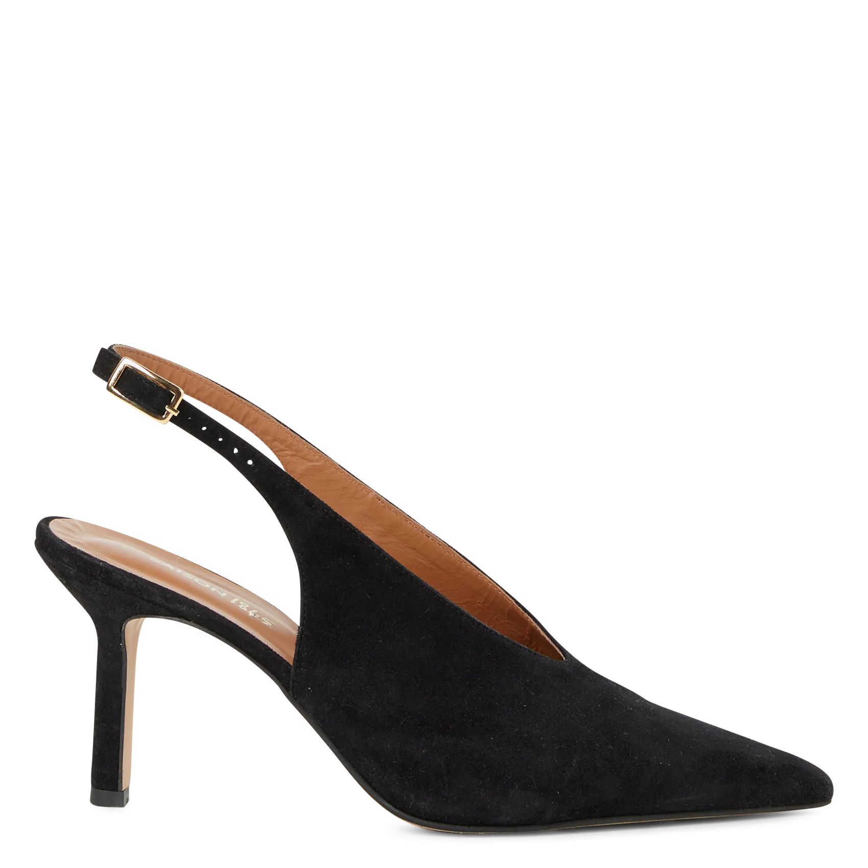 Slingback-Pumps aus Veloursleder Schwarz DEVIL