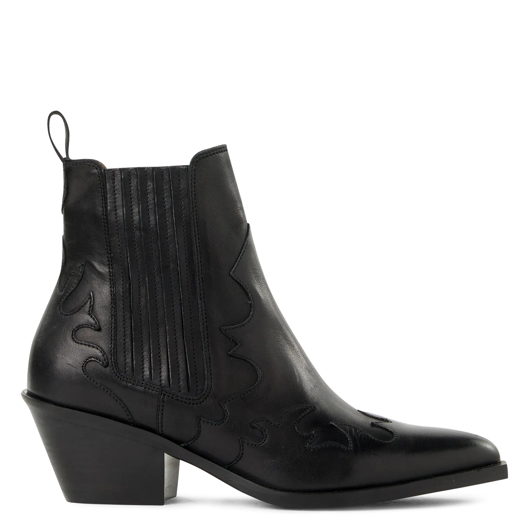 Stiefeletten im Western-Stil aus Veloursleder Schwarz COCO