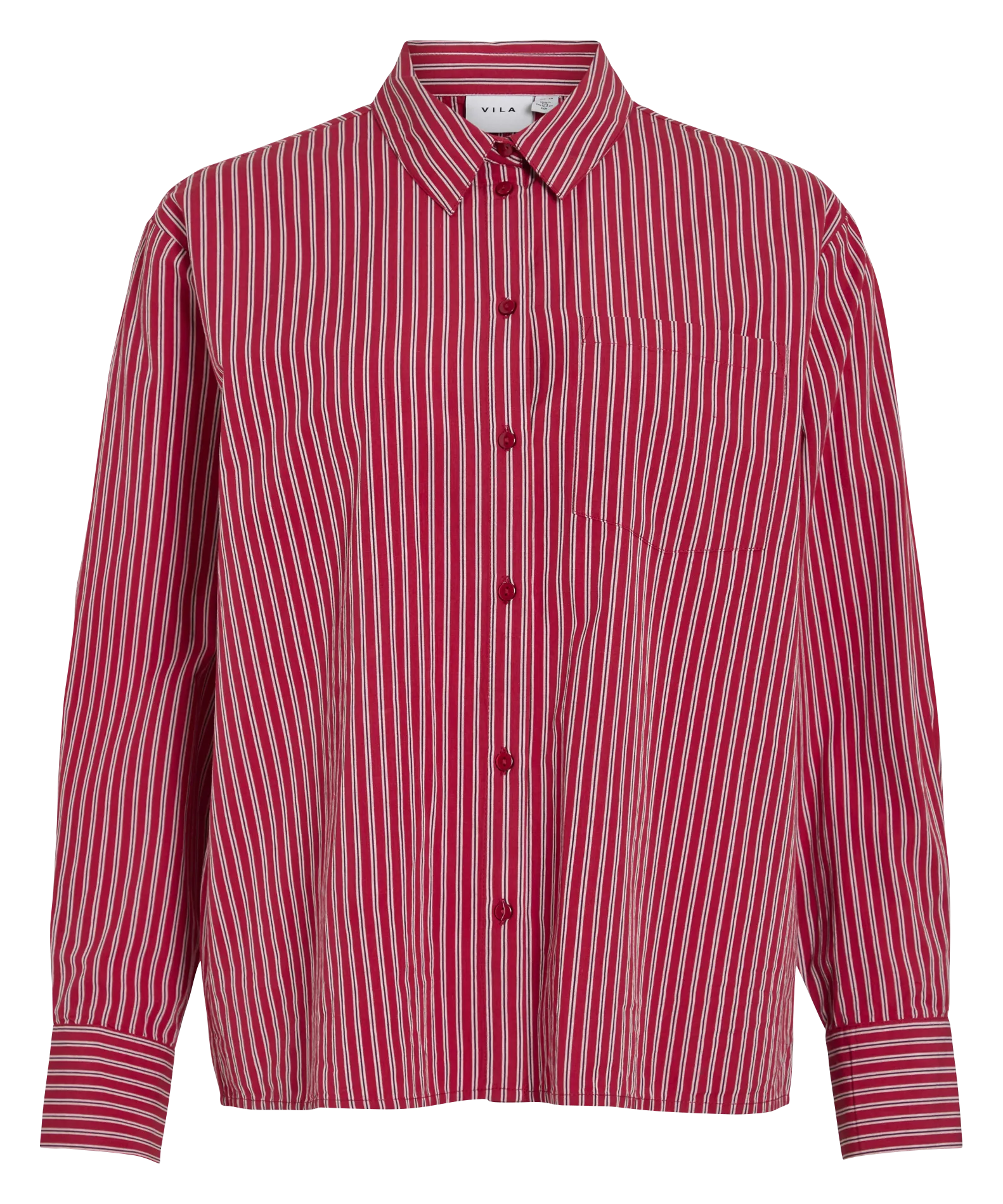 Bio-Baumwollbluse mit klassischem Kragen Rot KATIKA