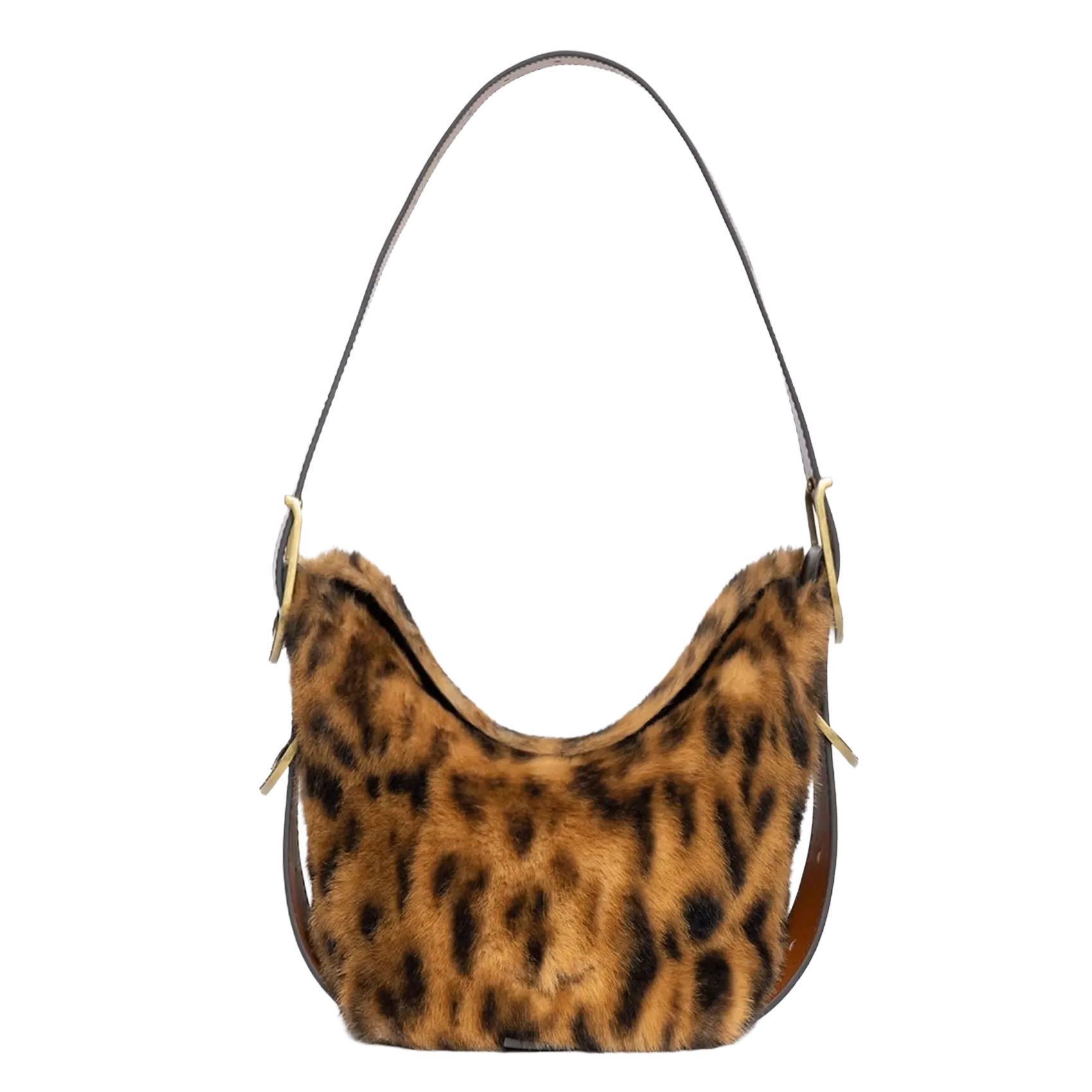 Umhängetasche aus Kunstpelz Braun BABY JANE