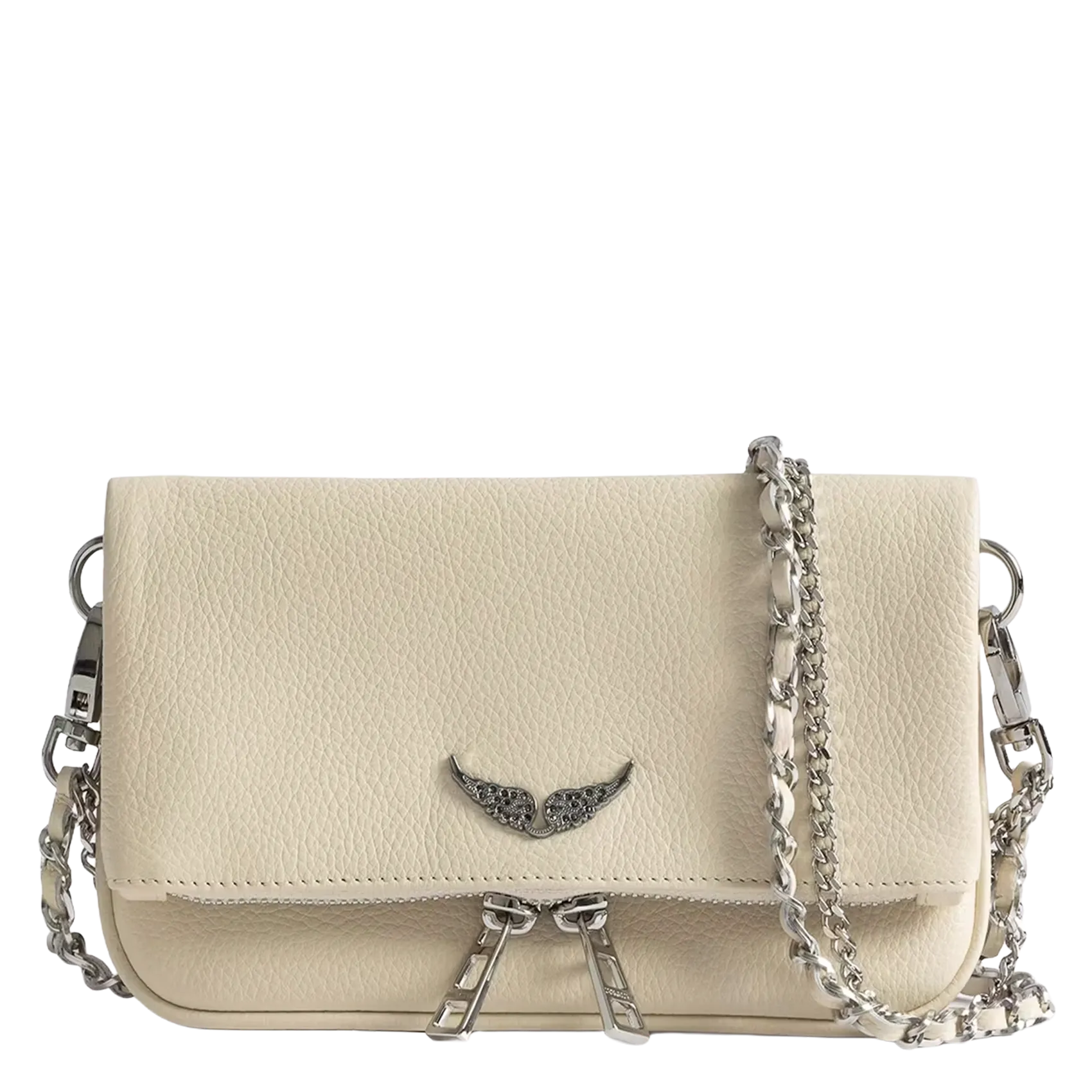 Abend-Clutch aus Leder Weiss ROCK NANO