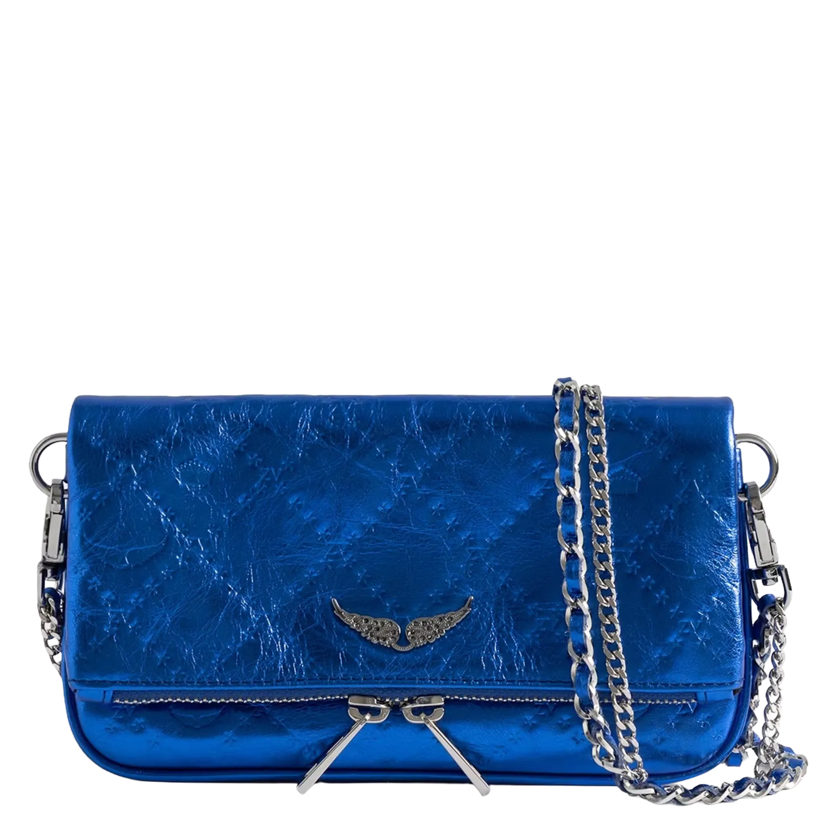 Umhängetasche aus Leder Blau ROCK NANO