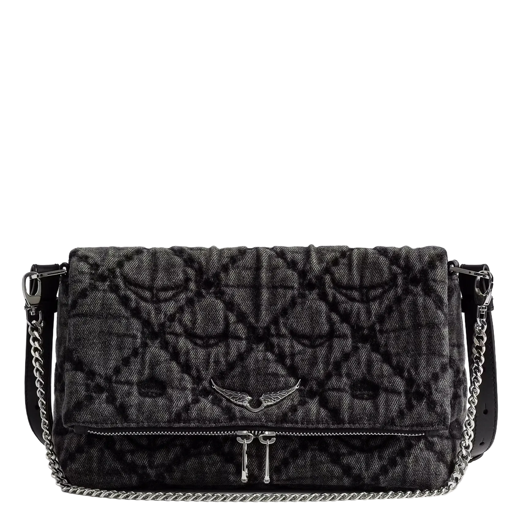 Umhängetasche aus Denim Grau ROCKY II