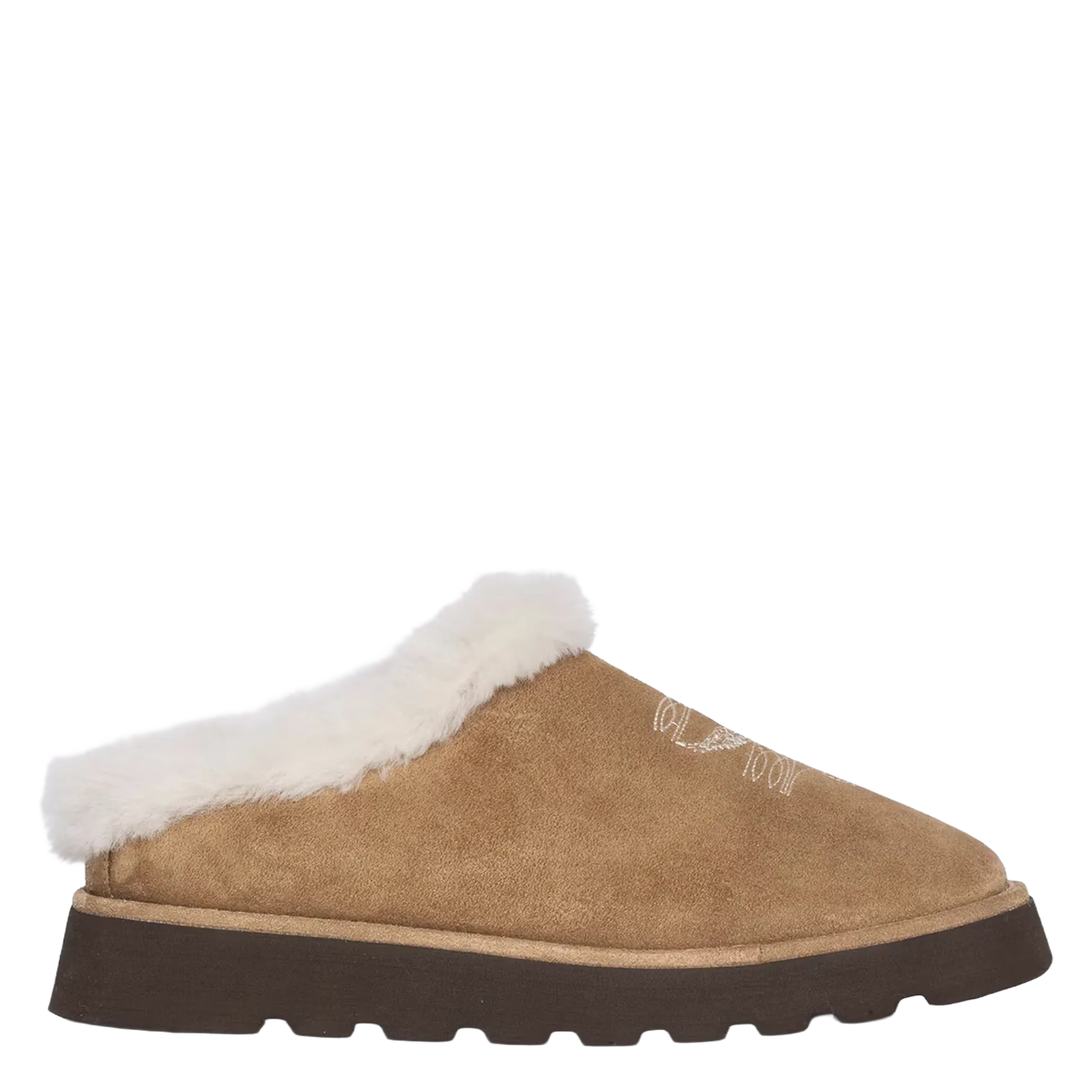 Suede- und Shearling-Mules Braun TEDDY