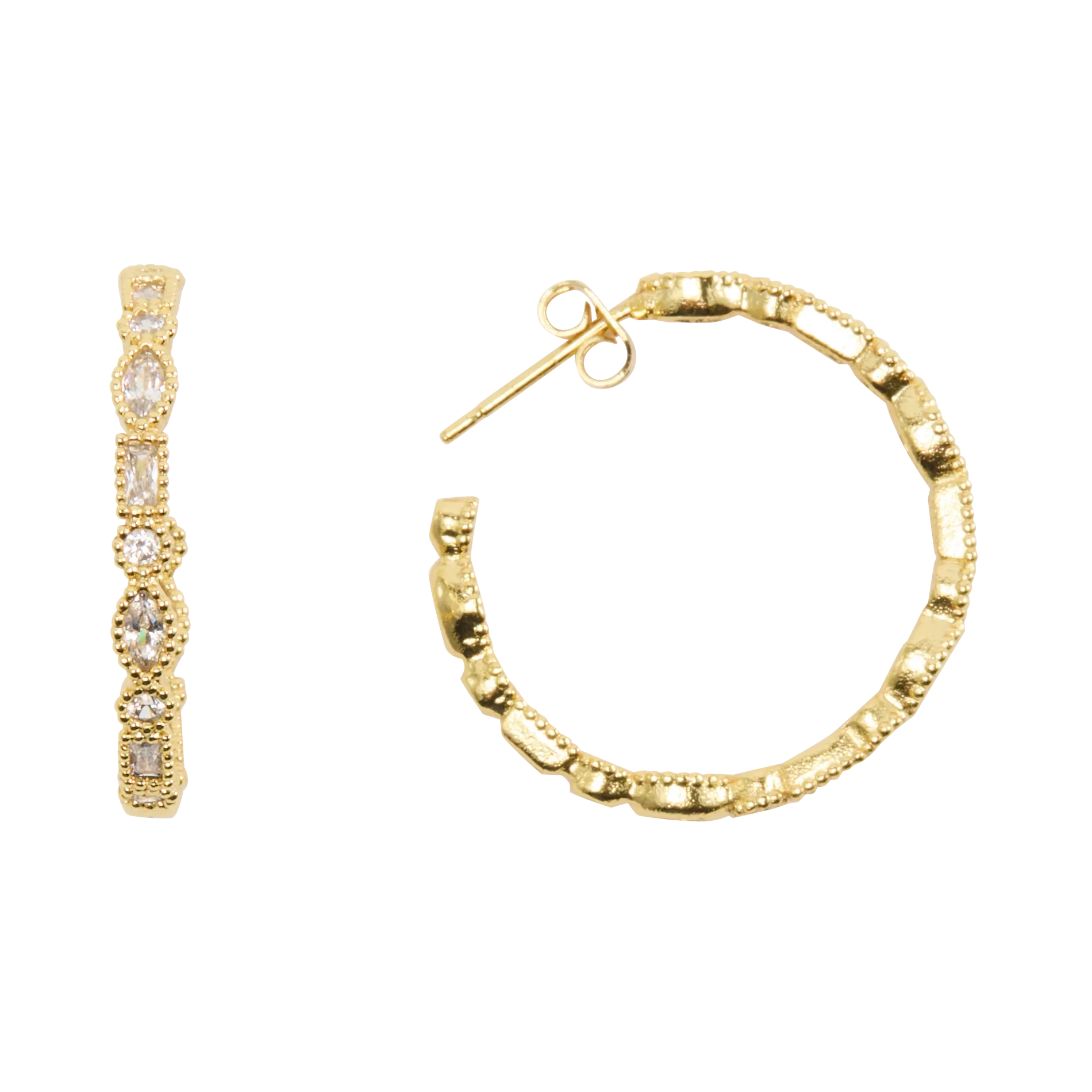 Creolen-Ohrringe aus Messing Golden