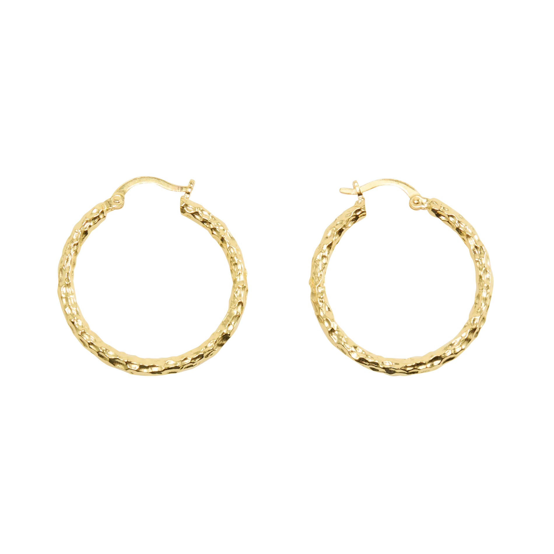 Texturierte Creolen Golden CAMILLE