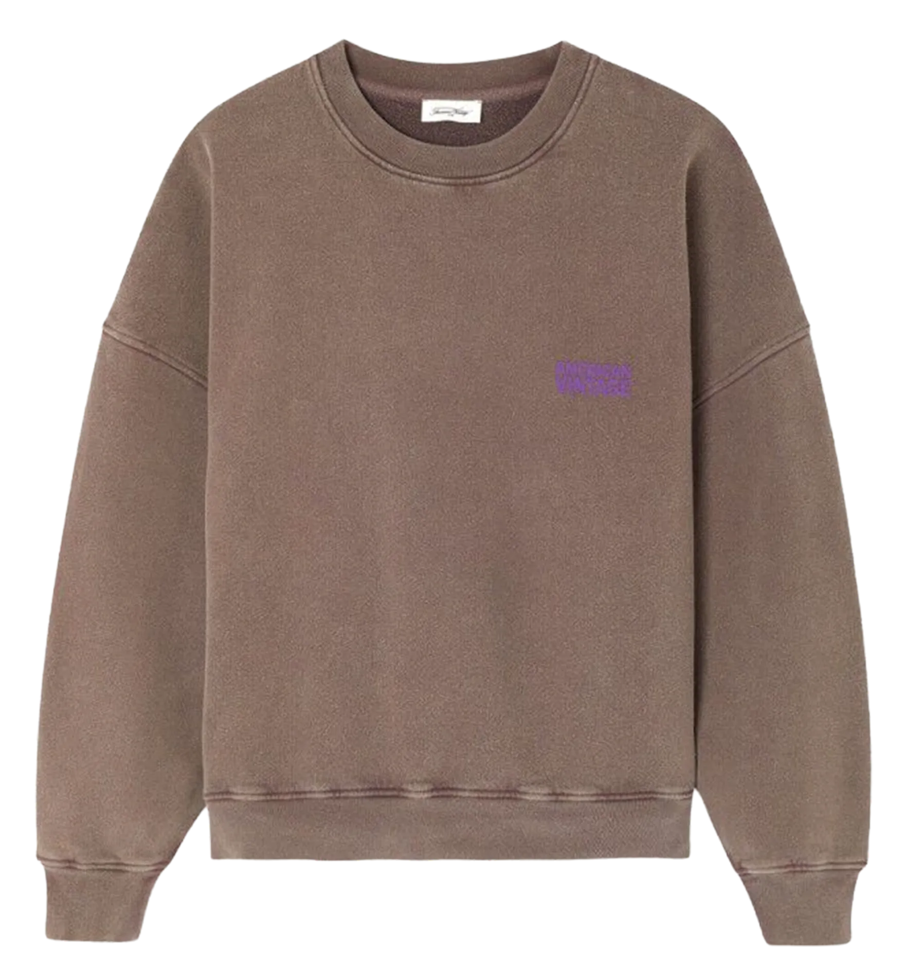 Weit geschnittenes Rundhals-Sweatshirt aus Baumwolle mit Siebdruck Braun PLIZZY