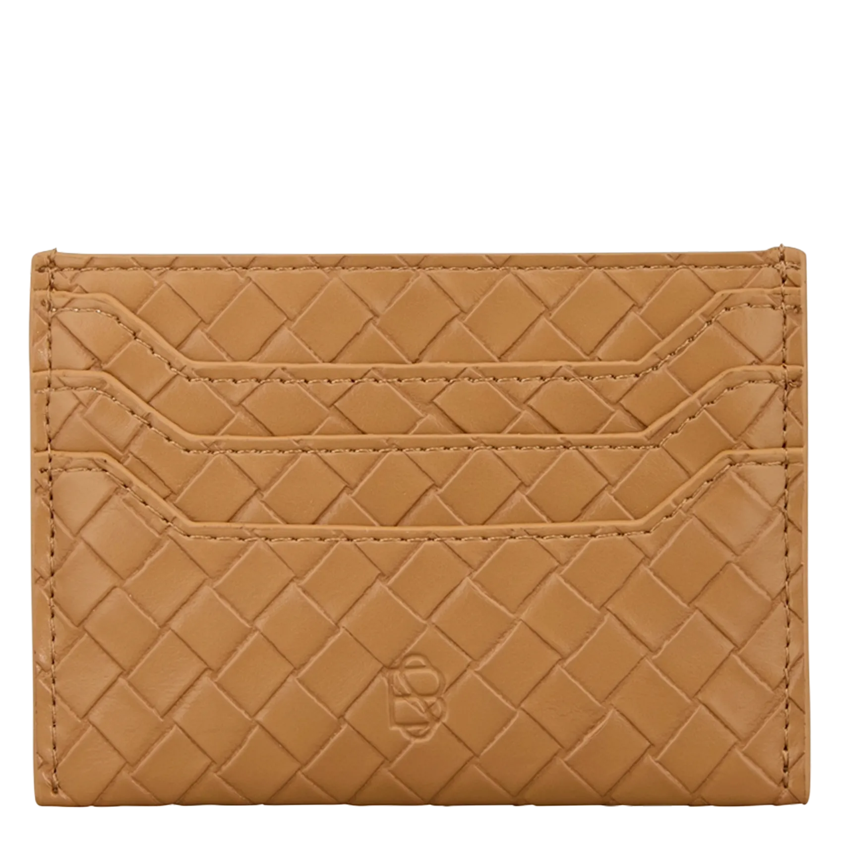 Geflochtene Kunstleder-Kartenetui Braun