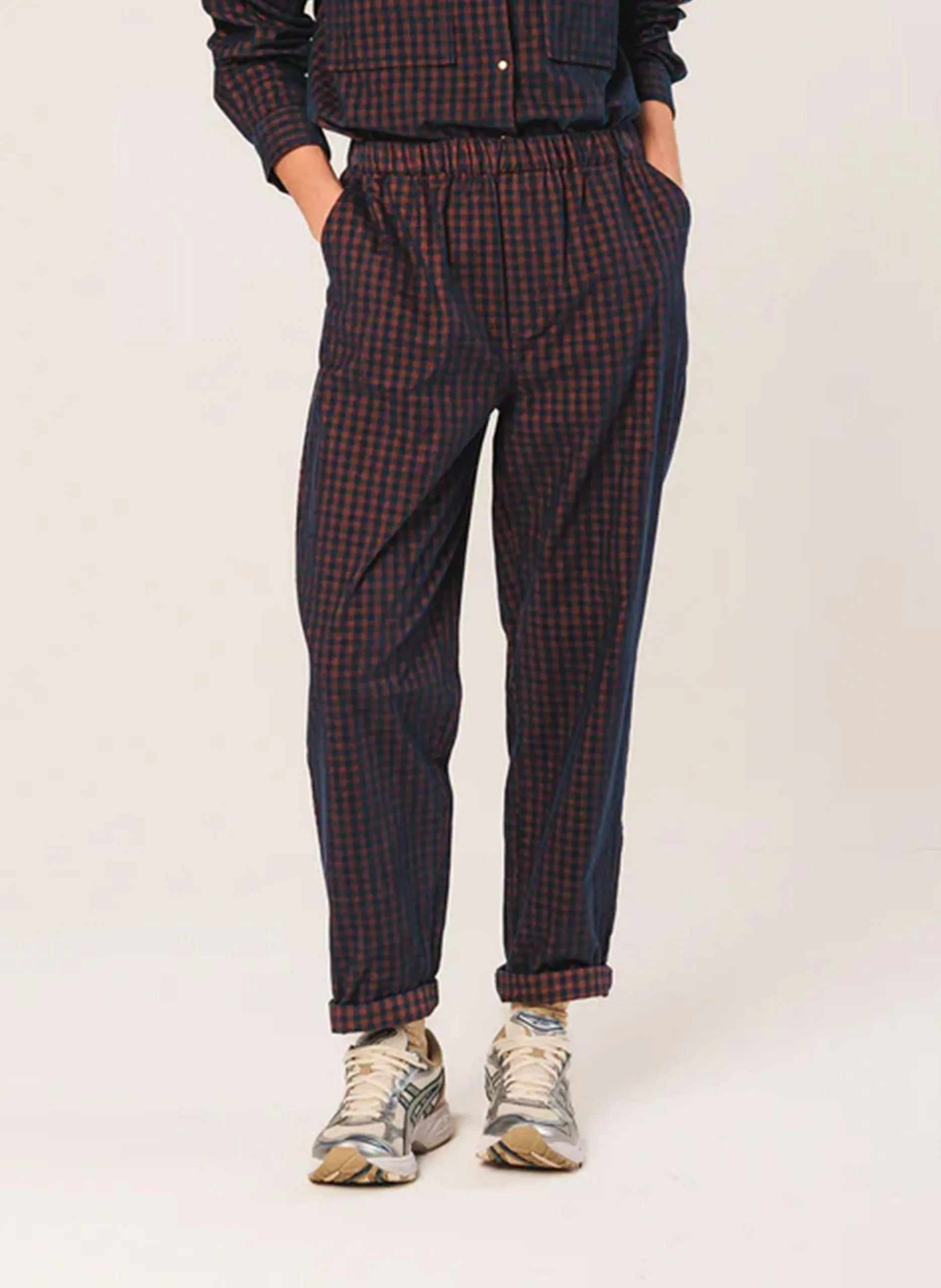 Gerade geschnittene Baumwollhose Blau ANE