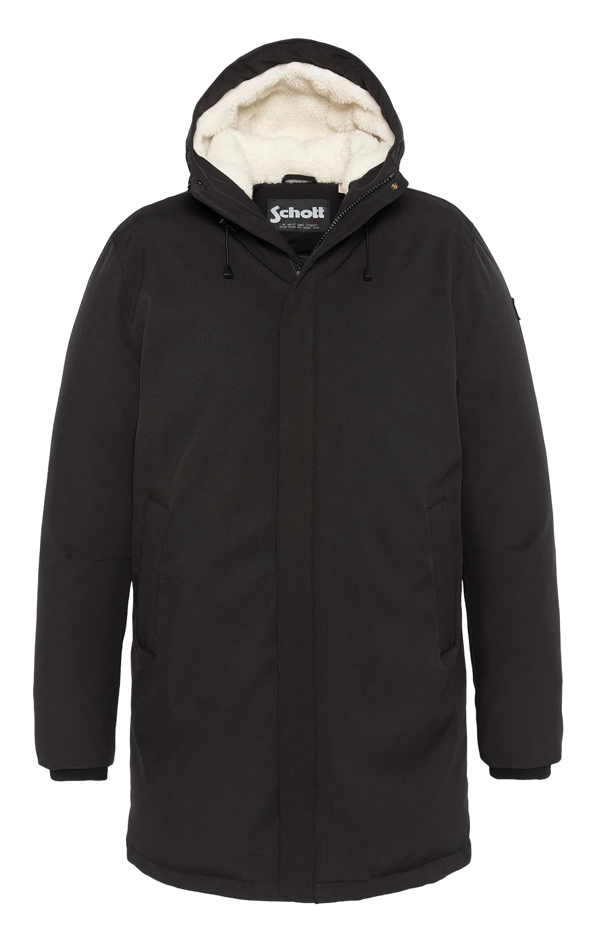 Mantel mit Stehkragen Schwarz