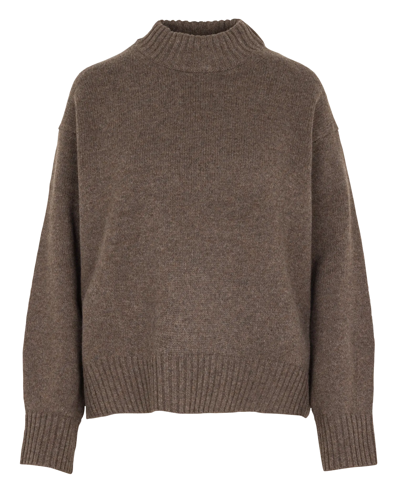 Weiter Wollpullover mit Stehkragen Braun MIMOSA